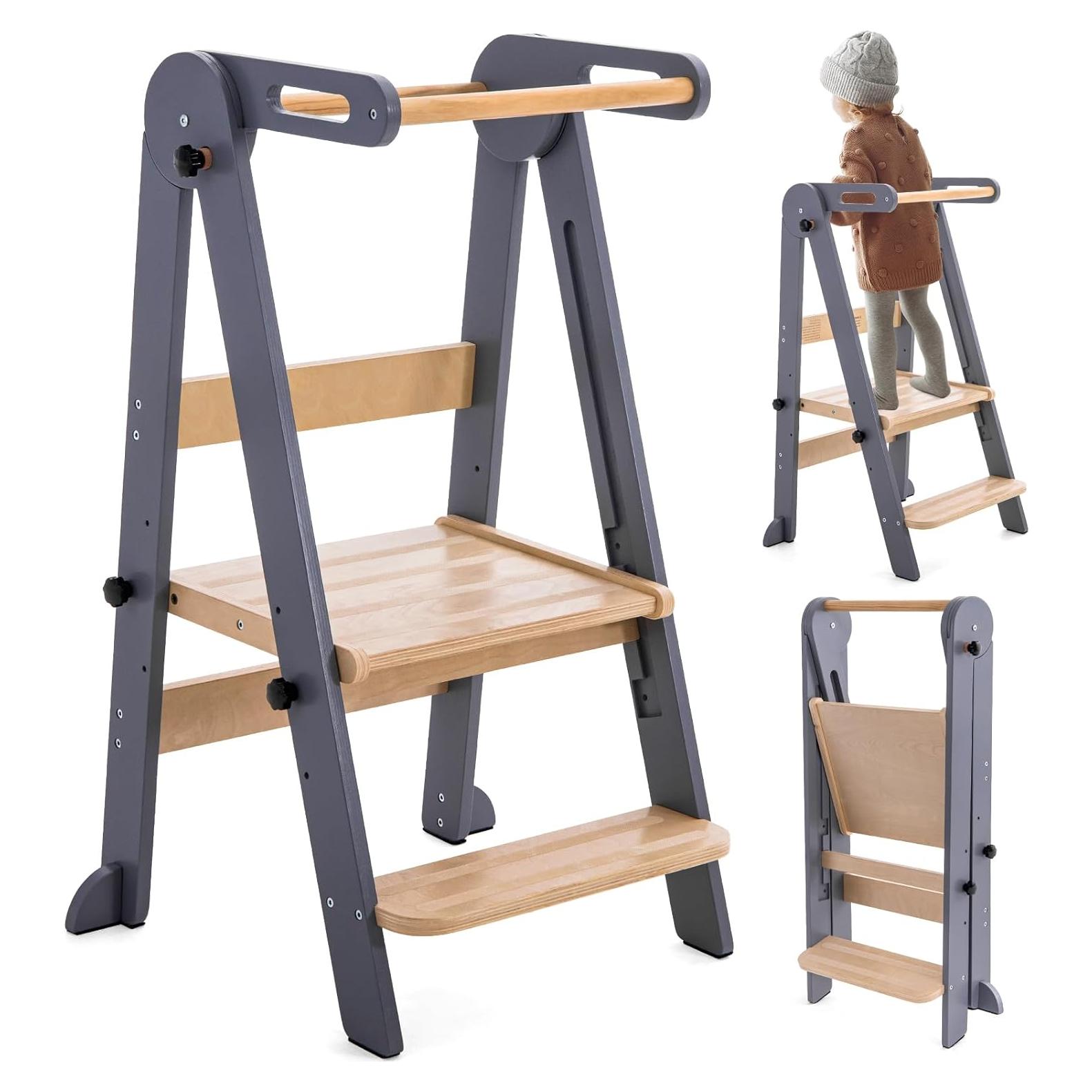 Taburete Plegable Gewitt para Niños - Torre de Apoyo Ajustable