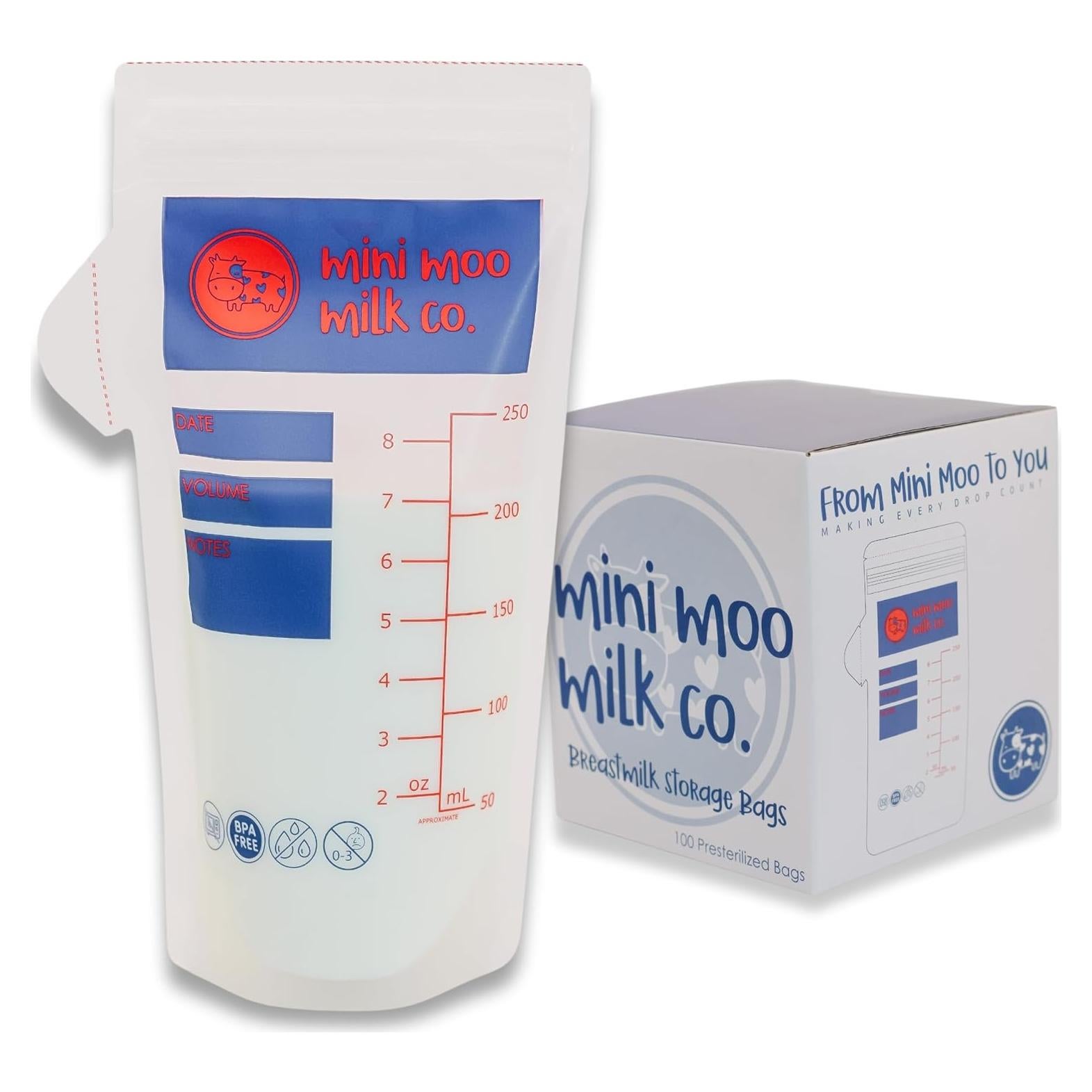 Bolsas de Almacenamiento de Leche Materna Mini Moo 100 Unidades 0.24L