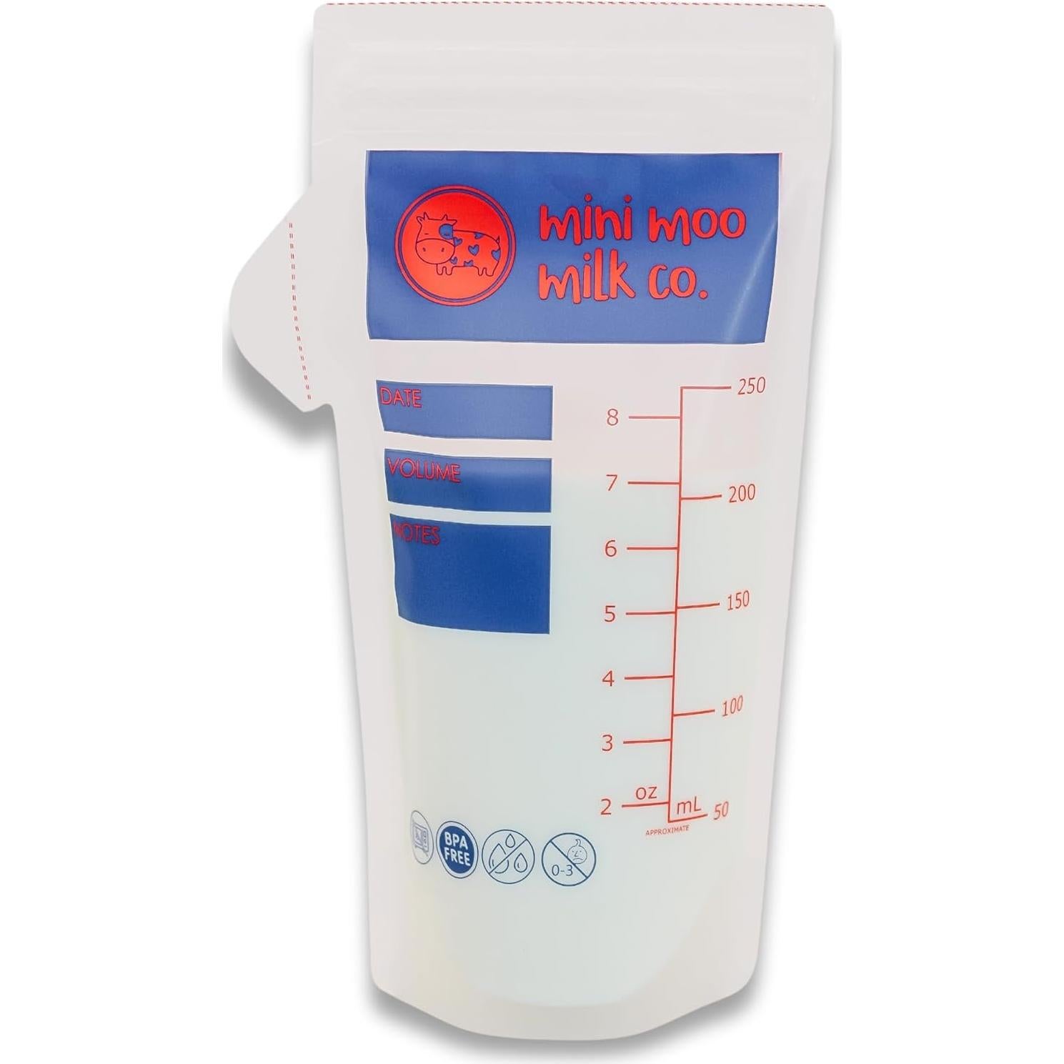 Bolsas de Almacenamiento de Leche Materna Mini Moo 100 Unidades 0.24L