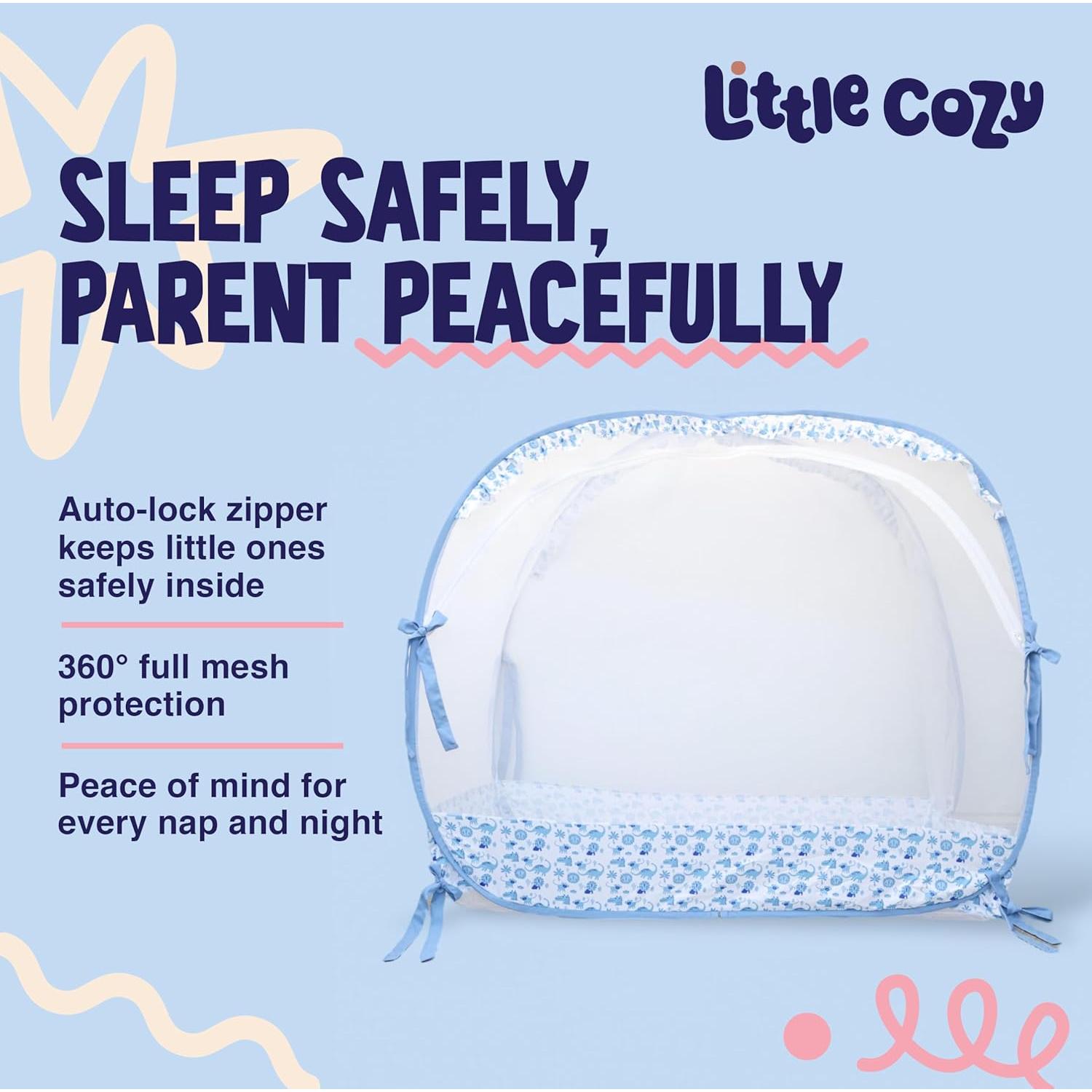 Carpa para Cuna Little Cozy Azul - Dosel Plegable 140x70 cm