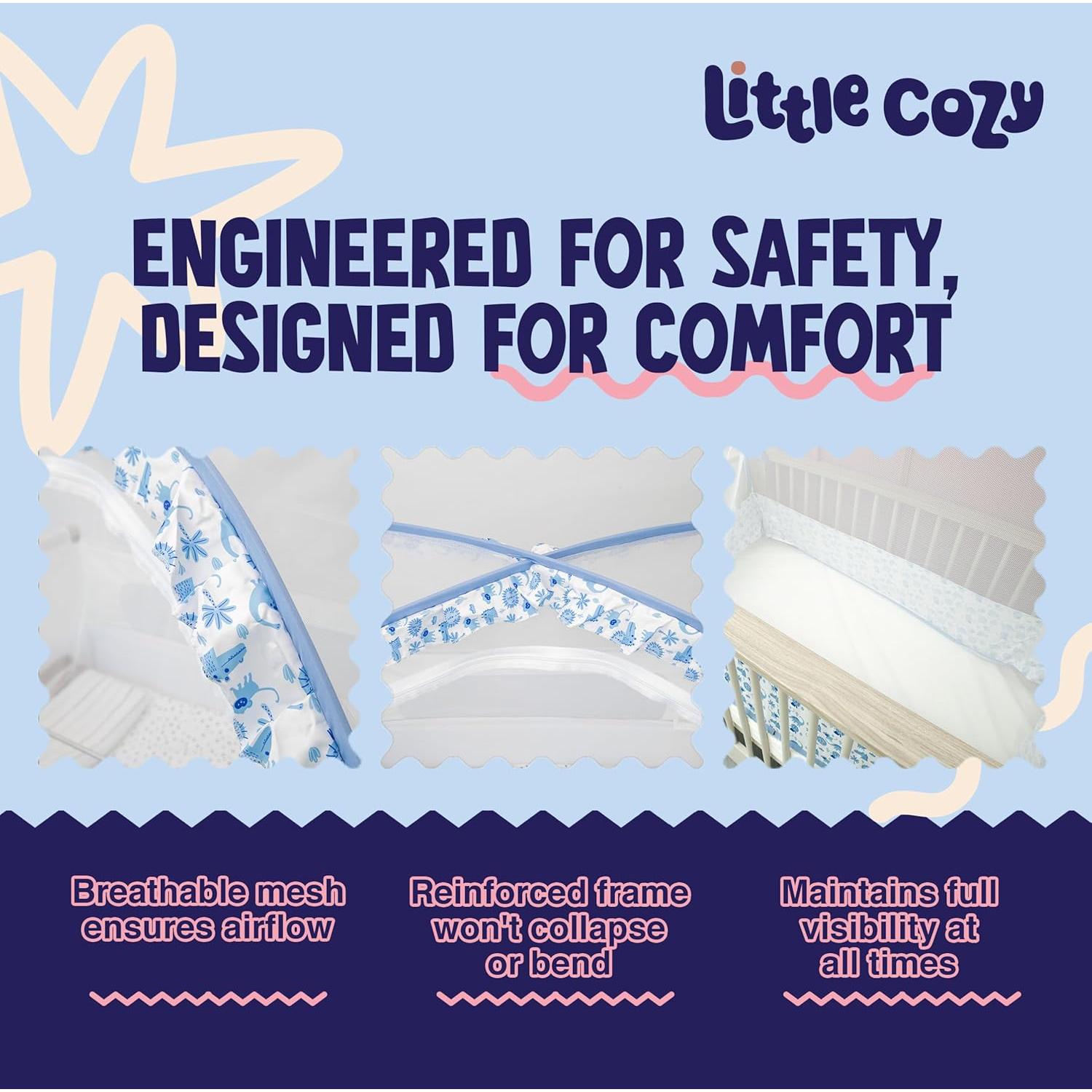 Carpa para Cuna Little Cozy Azul - Dosel Plegable 140x70 cm