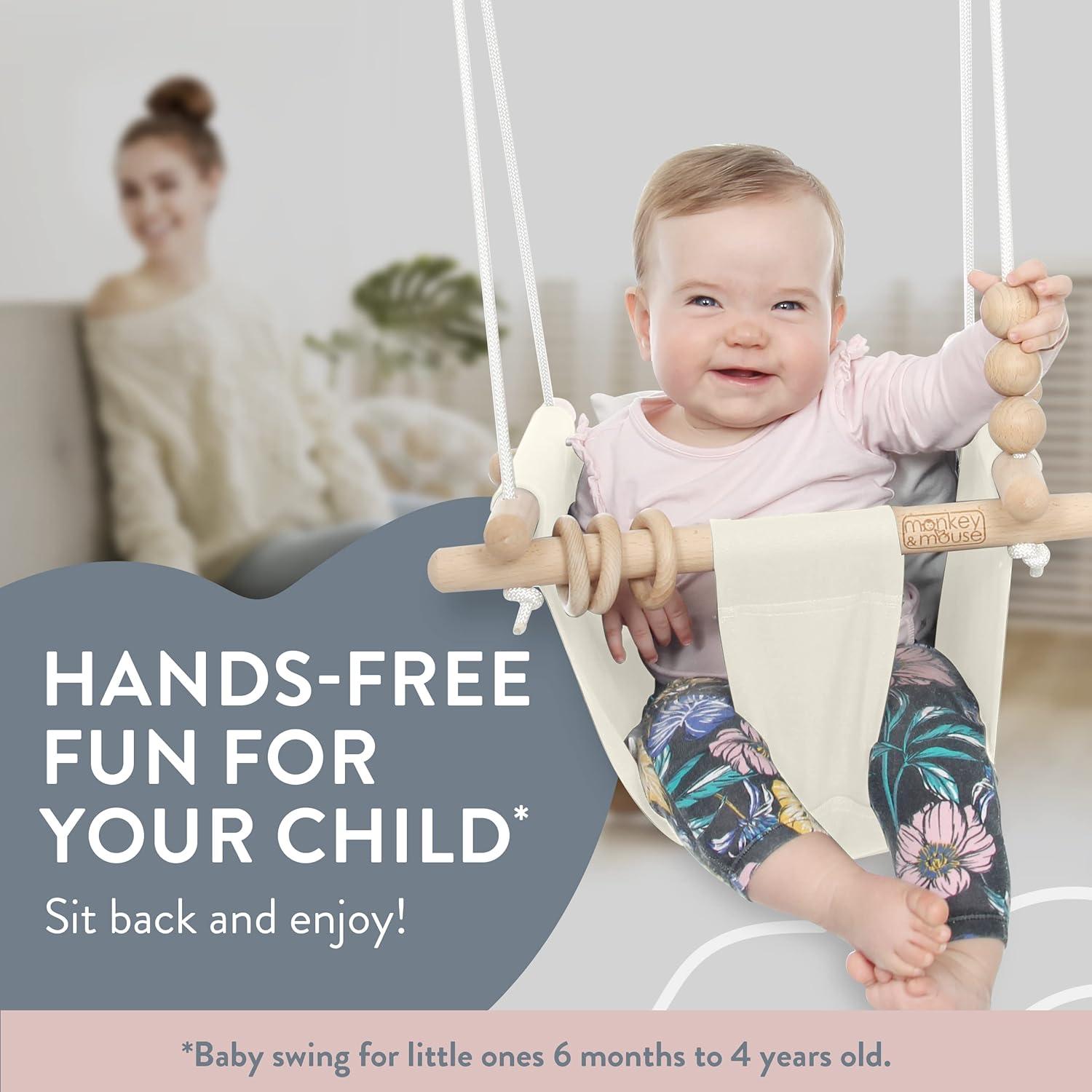 Columpio para Bebés Monkey & Mouse - Crema, Silla Colgante 1.74kg