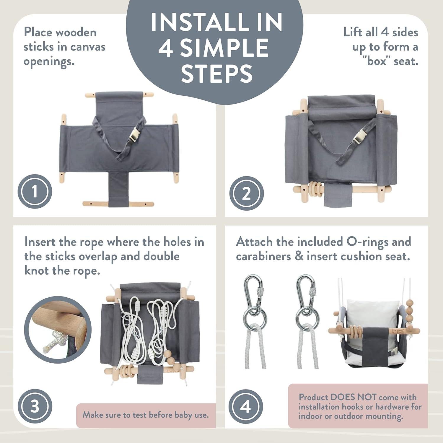 Columpio para Bebés Monkey & Mouse - Crema, Silla Colgante 1.74kg