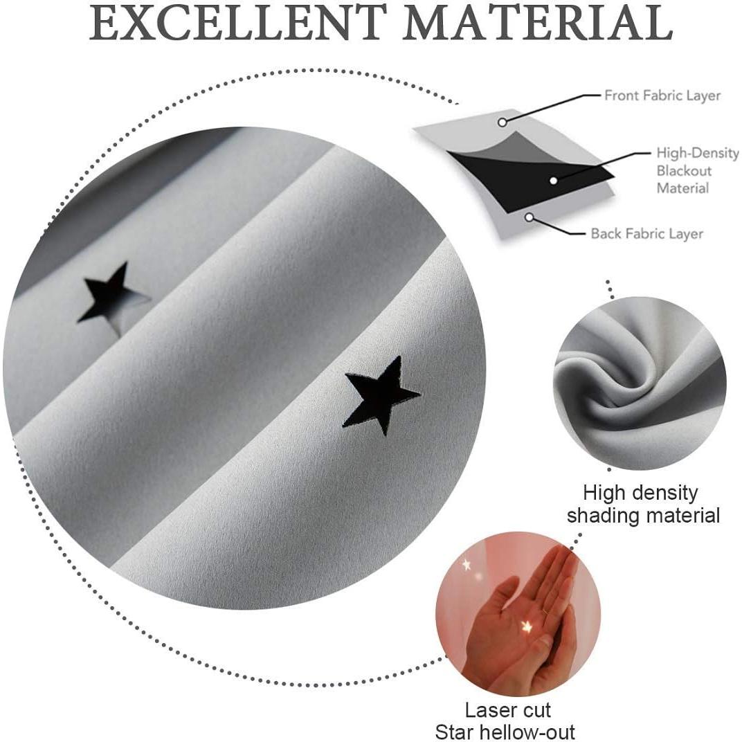 Cortinas UNISTAR Doble Capa 86x160 cm Oscurecimiento Gris