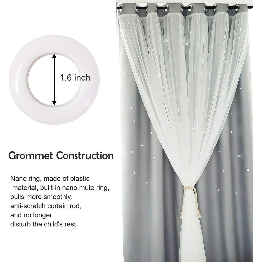Cortinas UNISTAR Doble Capa 86x160 cm Oscurecimiento Gris