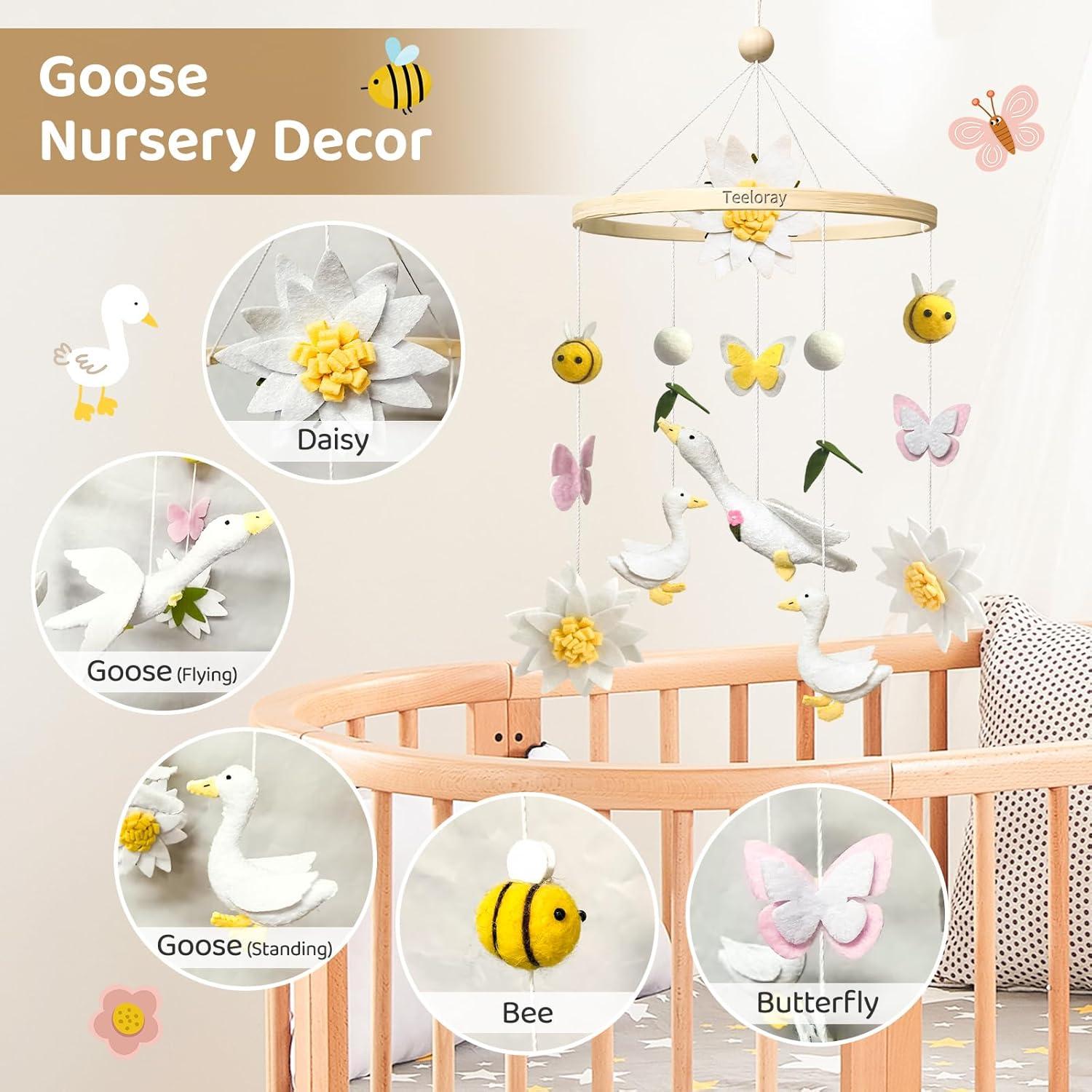 Móvil de Cuna para Bebé Teeloray Ganso Hecho a Mano 20cm