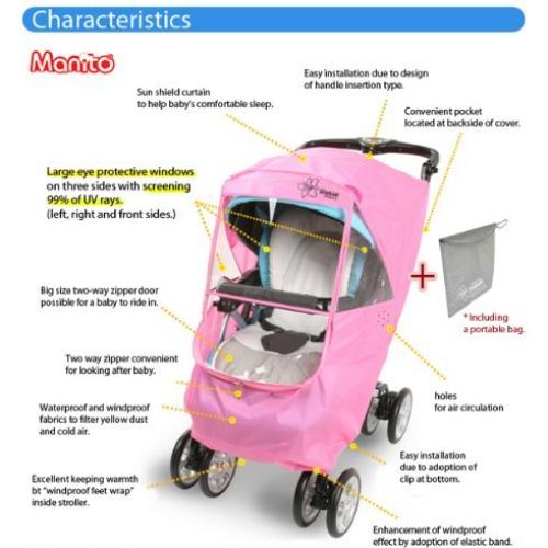 Cubierta para Cochecito Manito Elegance Plus Negra Impermeable