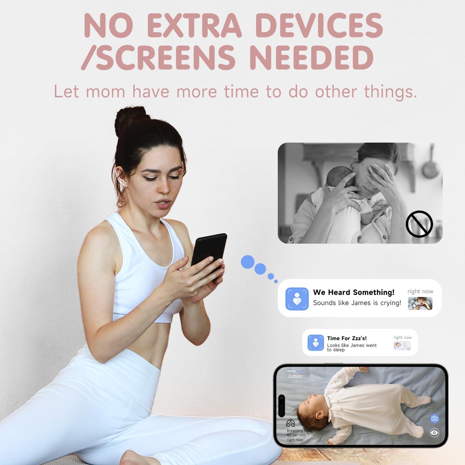 Cámara para Bebés RICHCHO BW6NB-All 2K WiFi con Monitor AI