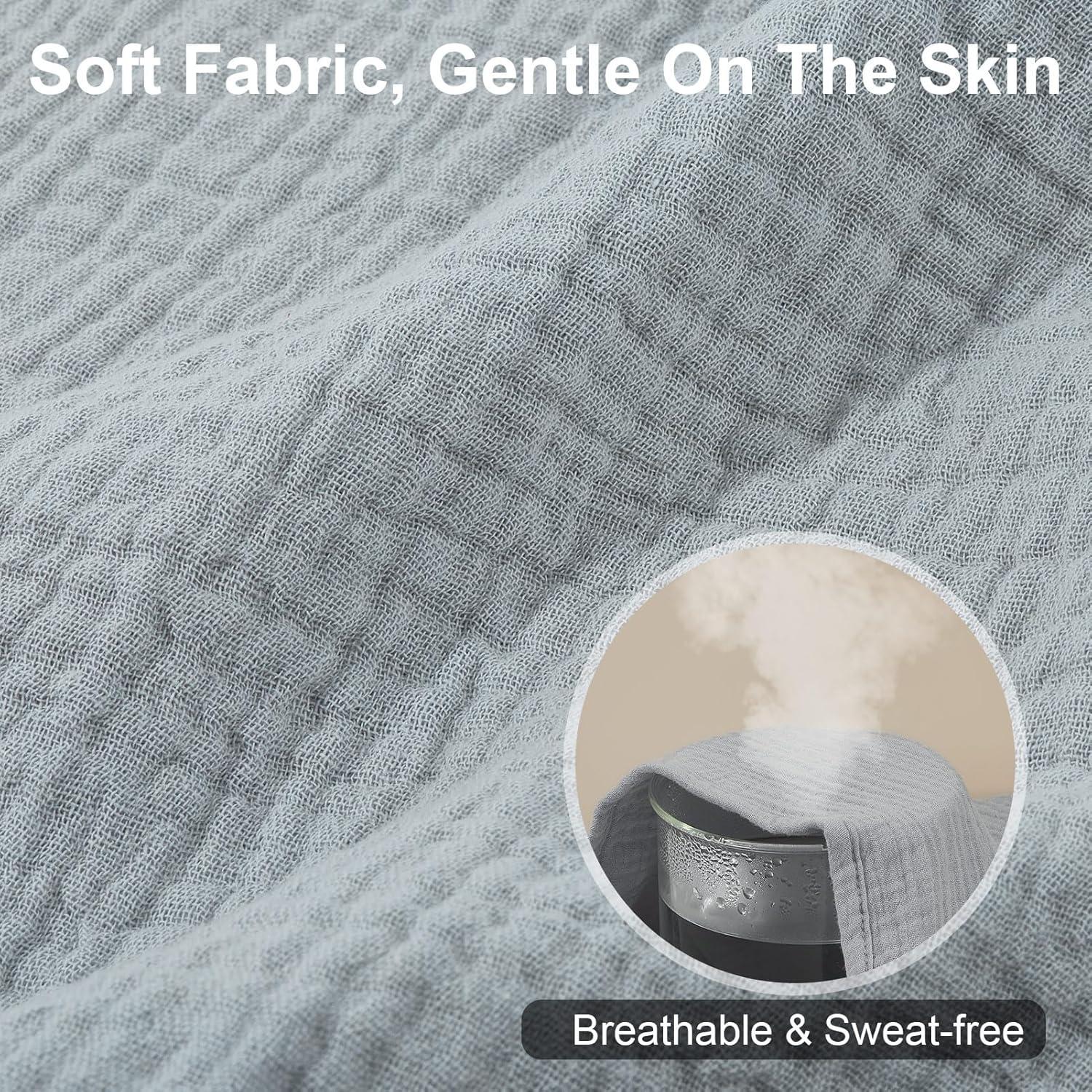 Toalla de Baño para Bebés FIOBEE 100% Muselina Oso Gris 76x76cm