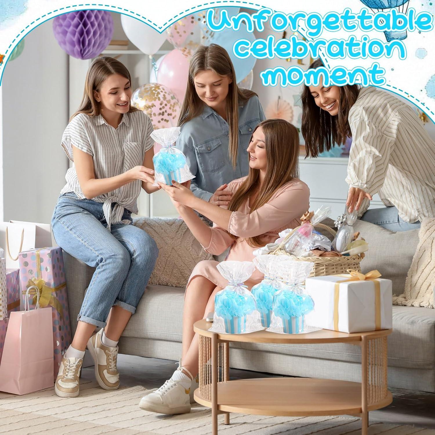 Set de 25 Esponjas de Baño Loofah Azul para Baby Shower