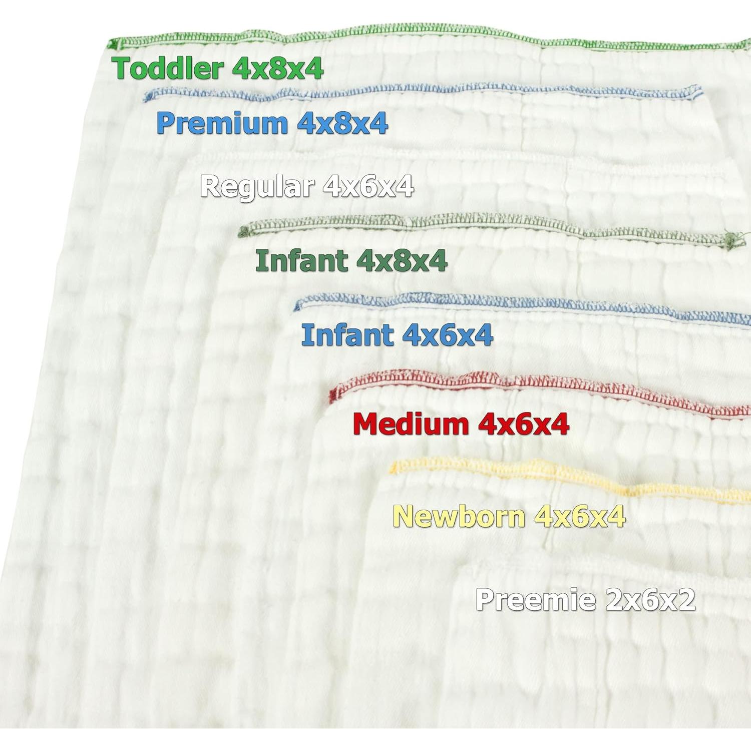 Pañales de Tela Prefold OsoCozy 100% Algodón - 12 Unidades