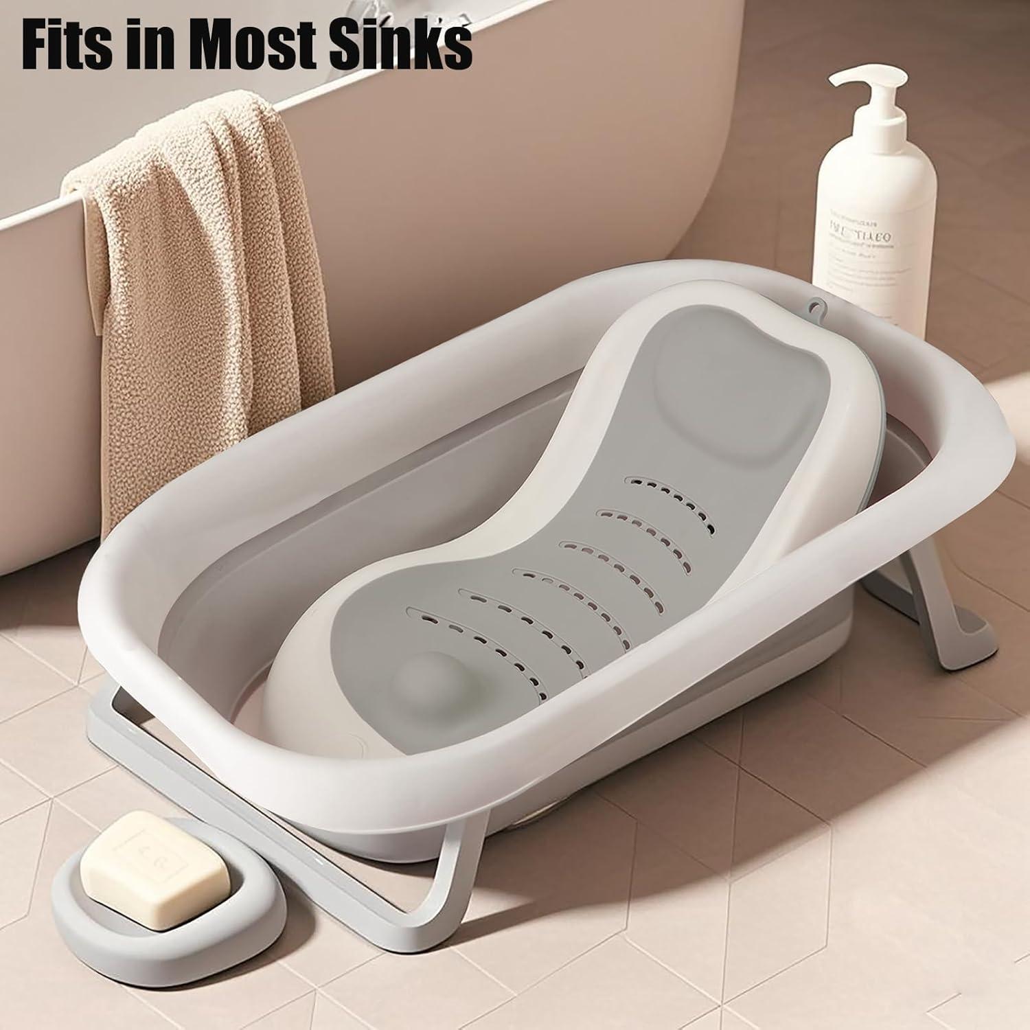 Soporte de Baño PandaEar Plegable para Bebés 0-6 Meses Gris