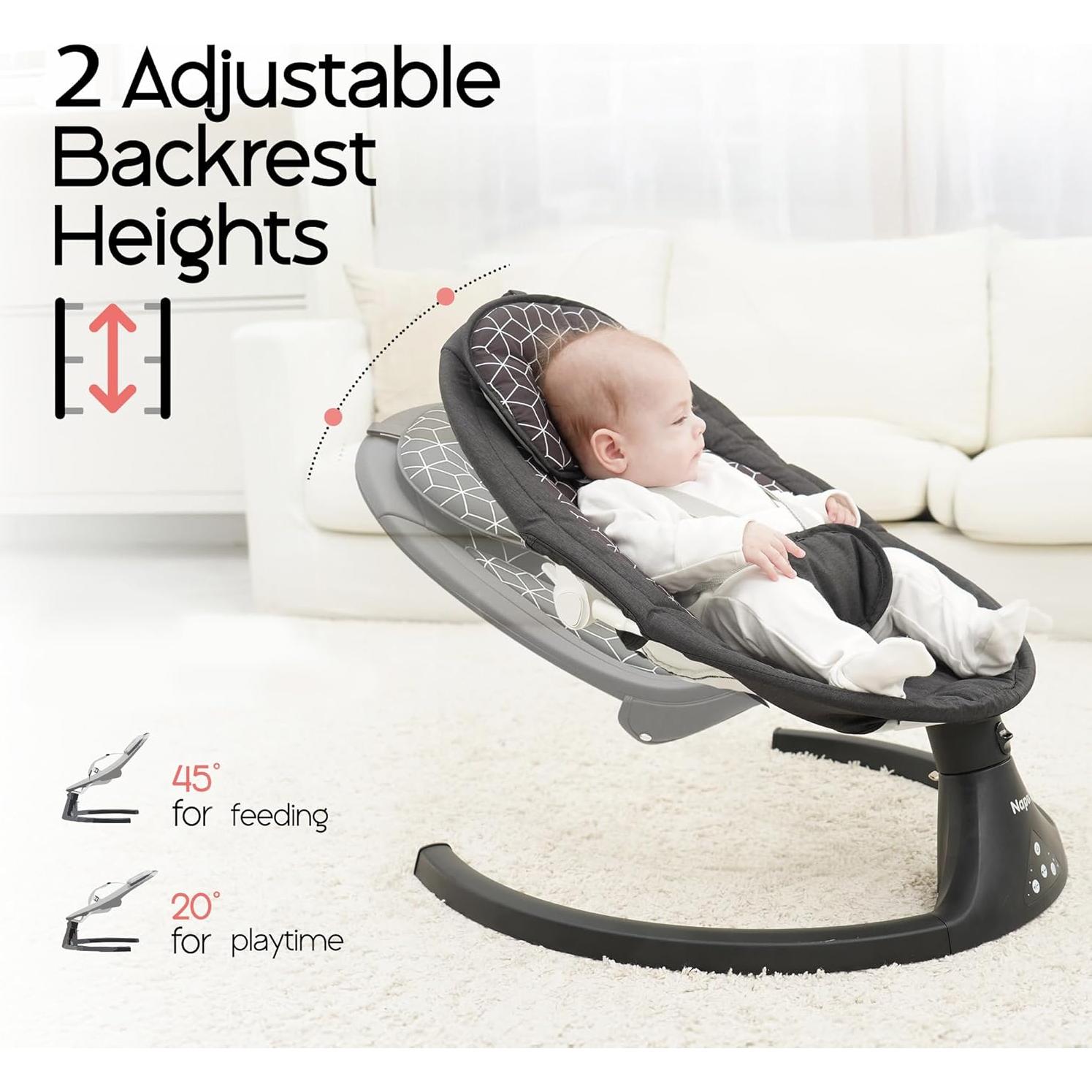 Columpio Eléctrico Napei para Bebés 0-9 Meses, 5 Velocidades