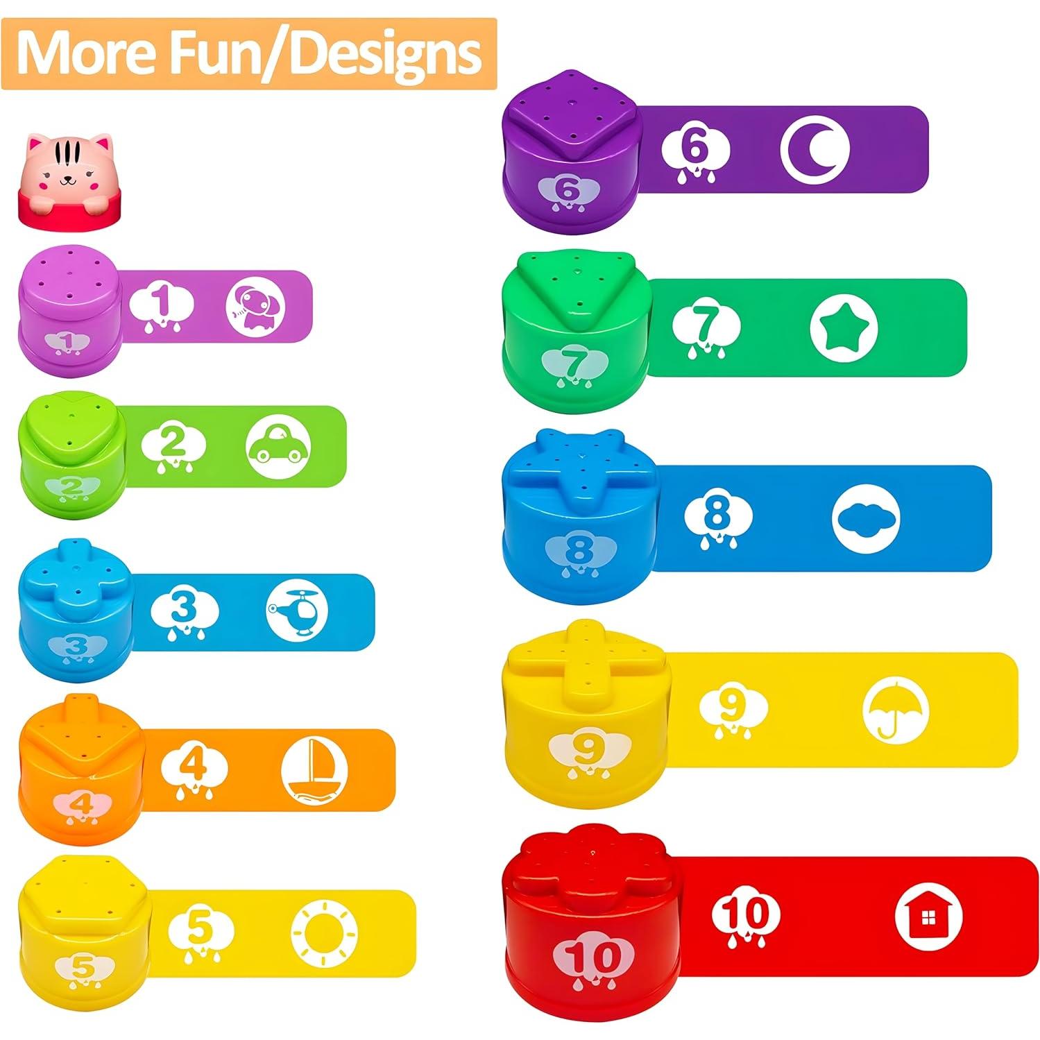 Tazas Apilables MOONTOY para Bebés 6-12 Meses 11 Piezas