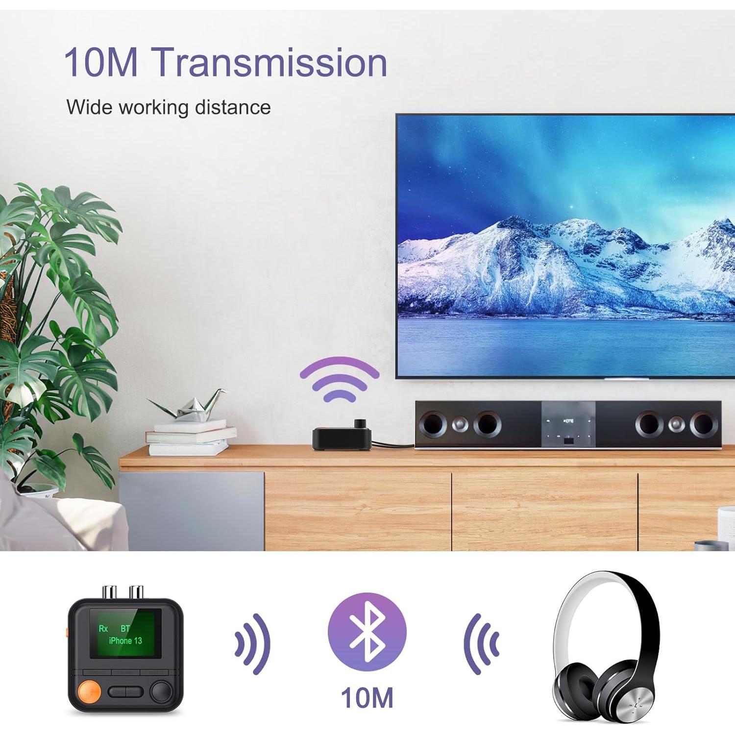 Transmisor Receptor Bluetooth 5.2 JXTZ, Adaptador Audio HiFi