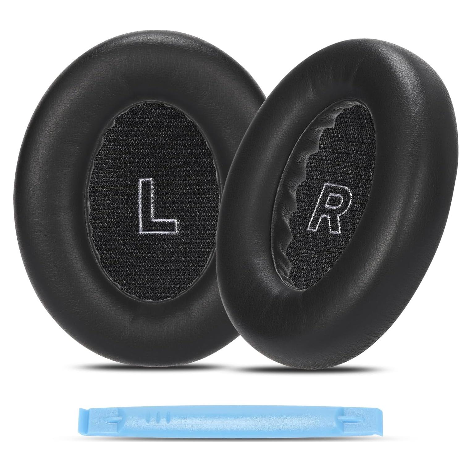 Almohadillas de Repuesto Damex para Auriculares Bose QC Ultra - Espuma de Memoria y Cuero Negro