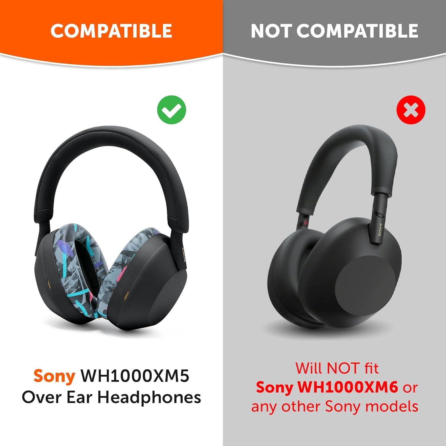 Almohadillas de Reemplazo Wicked Cushions para Sony XM5 - Negro