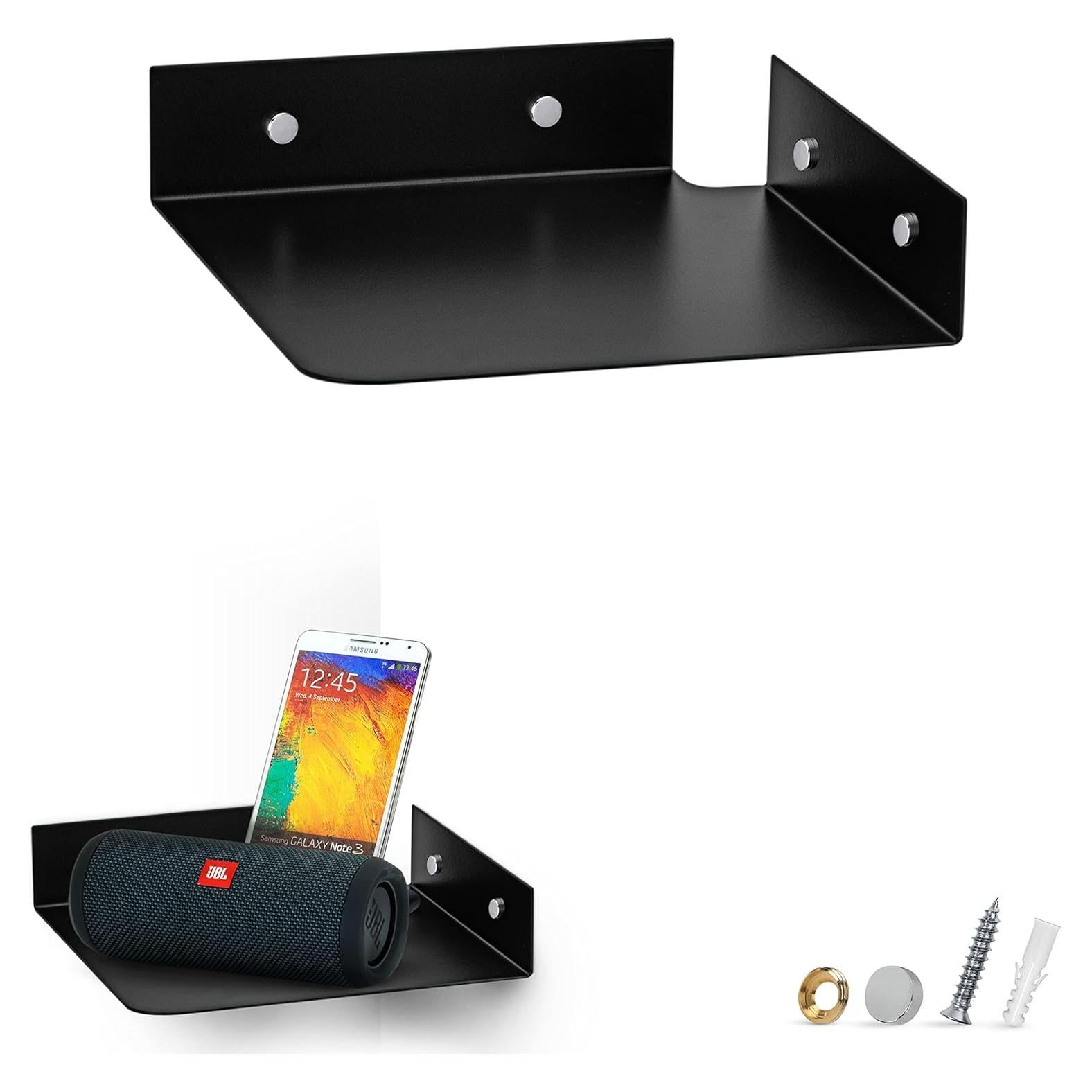 Estante de esquina de metal Brainwavz 20.32 cm negro