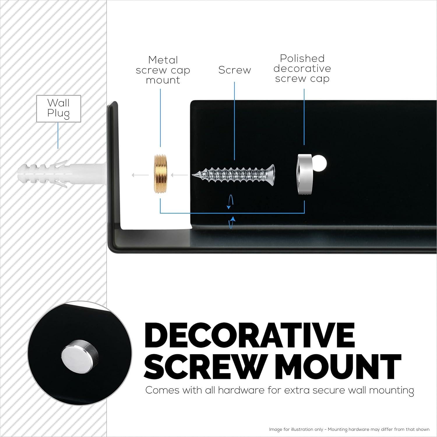 Estante de esquina de metal Brainwavz 20.32 cm negro