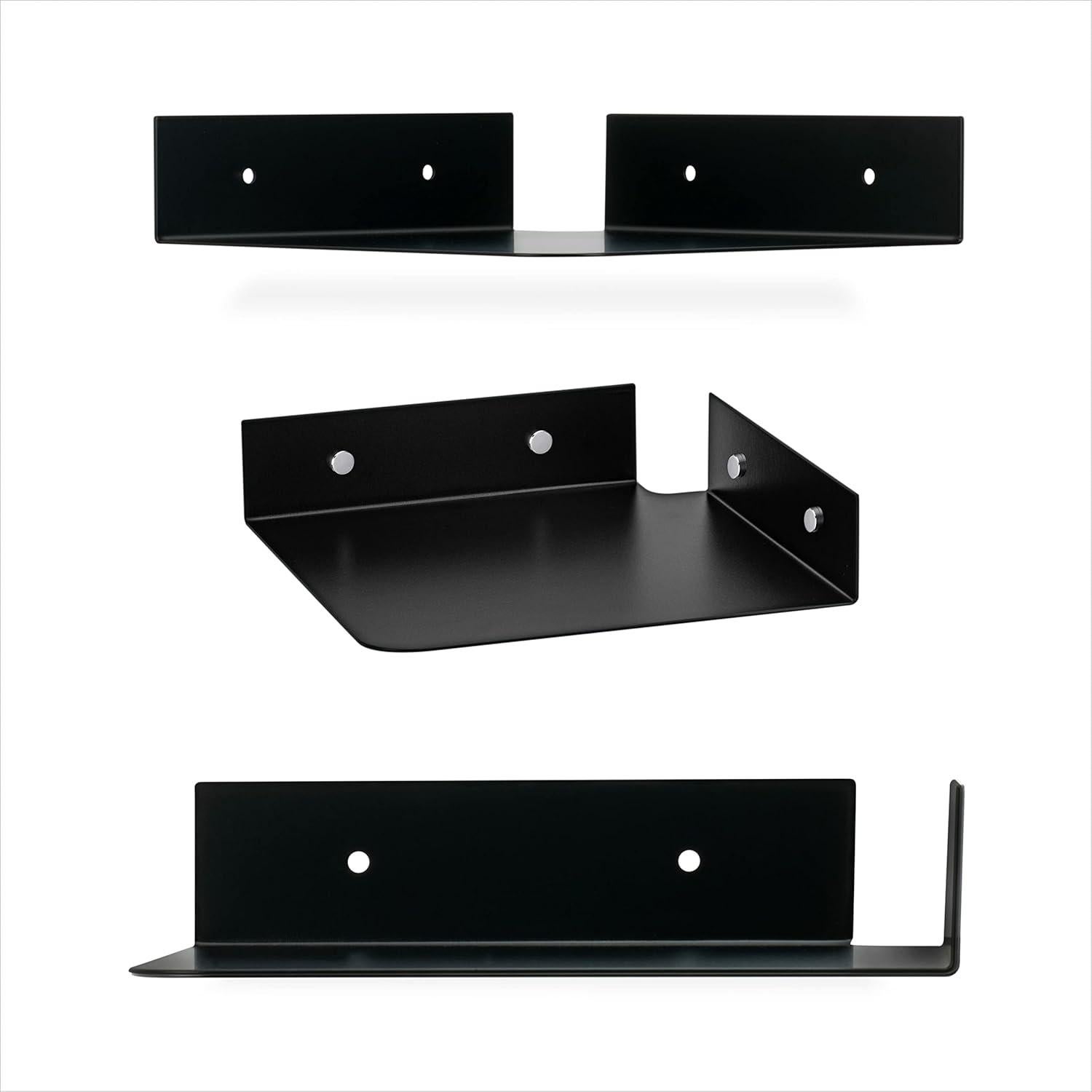 Estante de esquina de metal Brainwavz 20.32 cm negro