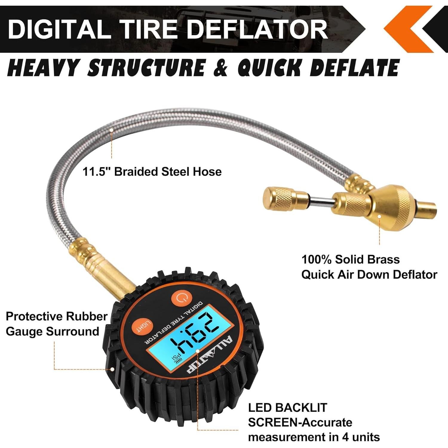 Desinflador Digital de Neumáticos ALL-TOP 250 PSI con Manómetro