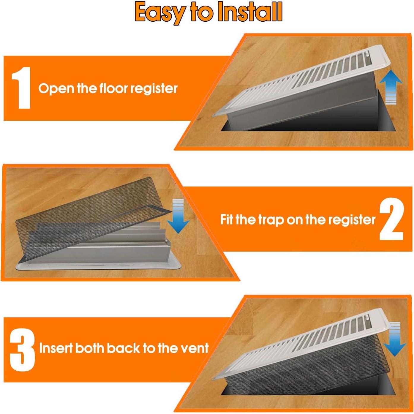 Filtro de Malla para Registro de Piso MODOSON 10.16x25.4 cm 4 Pzas