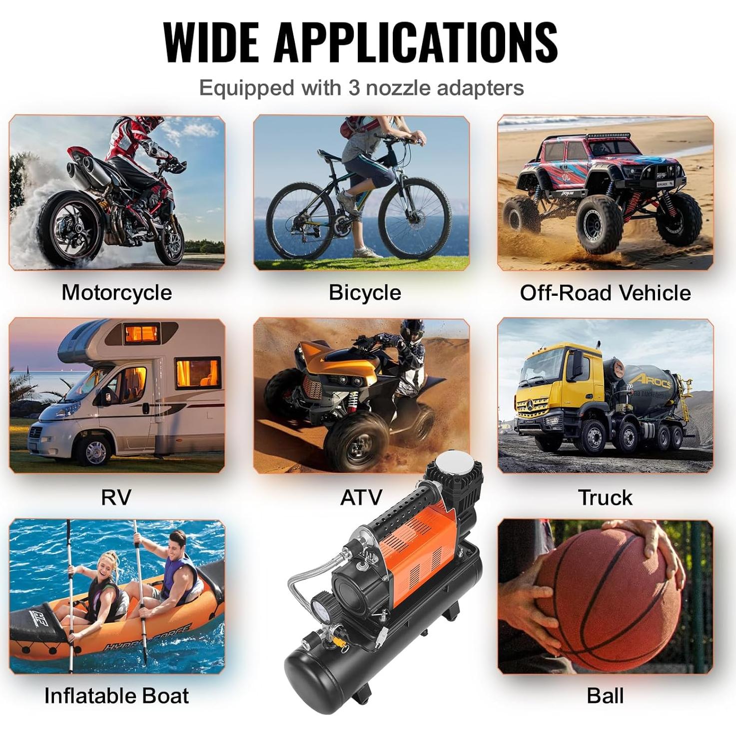 Compresor de Aire VEVOR 12V 150PSI con Tanque 6L y Manómetro