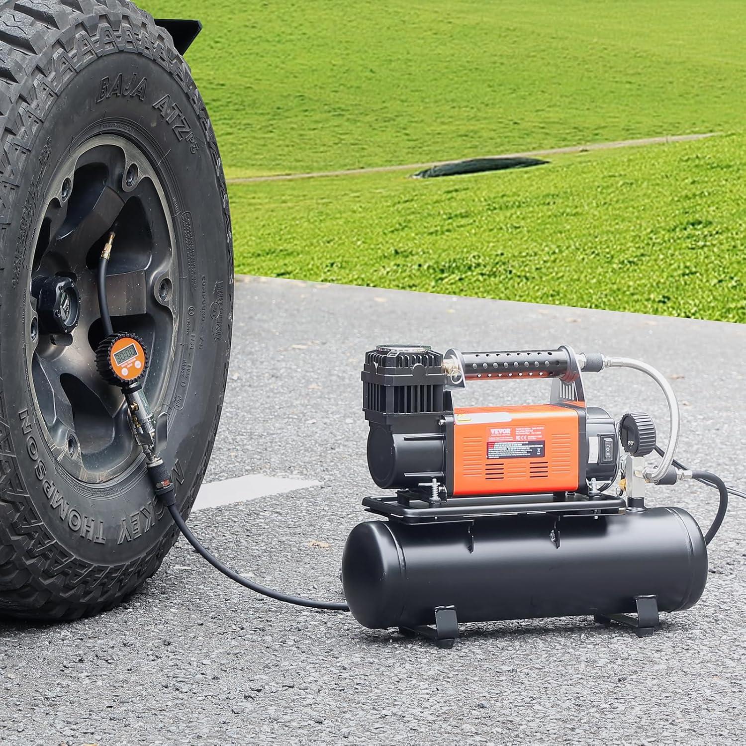 Compresor de Aire VEVOR 12V 150PSI con Tanque 6L y Manómetro