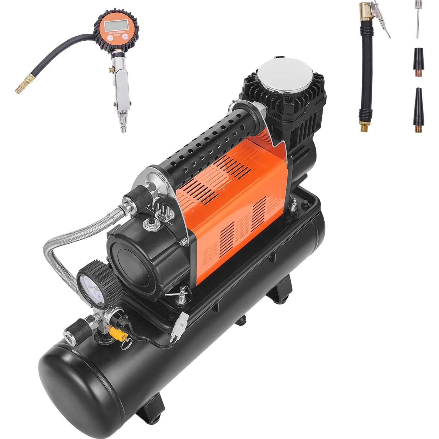Compresor de Aire VEVOR 12V 150PSI con Tanque 6L y Manómetro