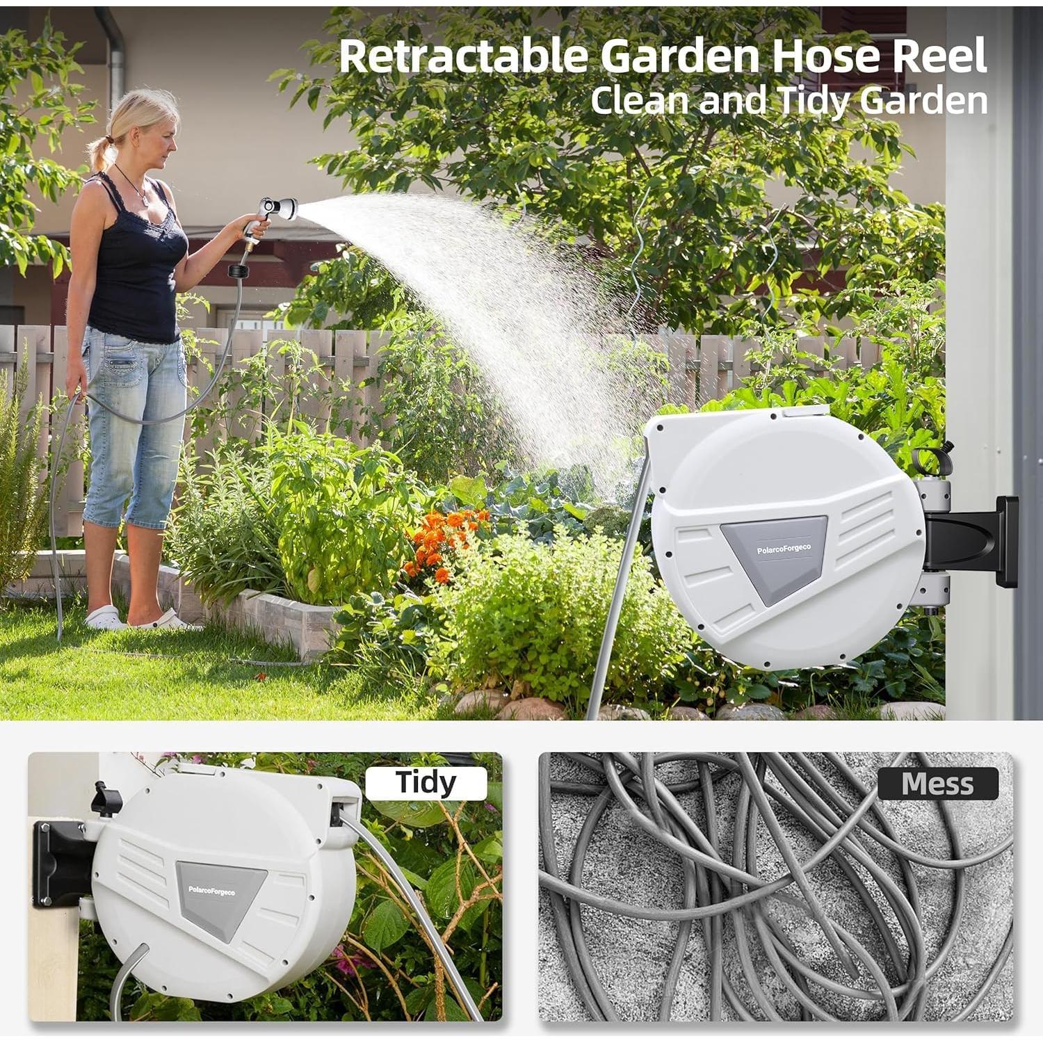 Carrete de Manguera Retráctil PolarcoForgeco 19.81 m Gris