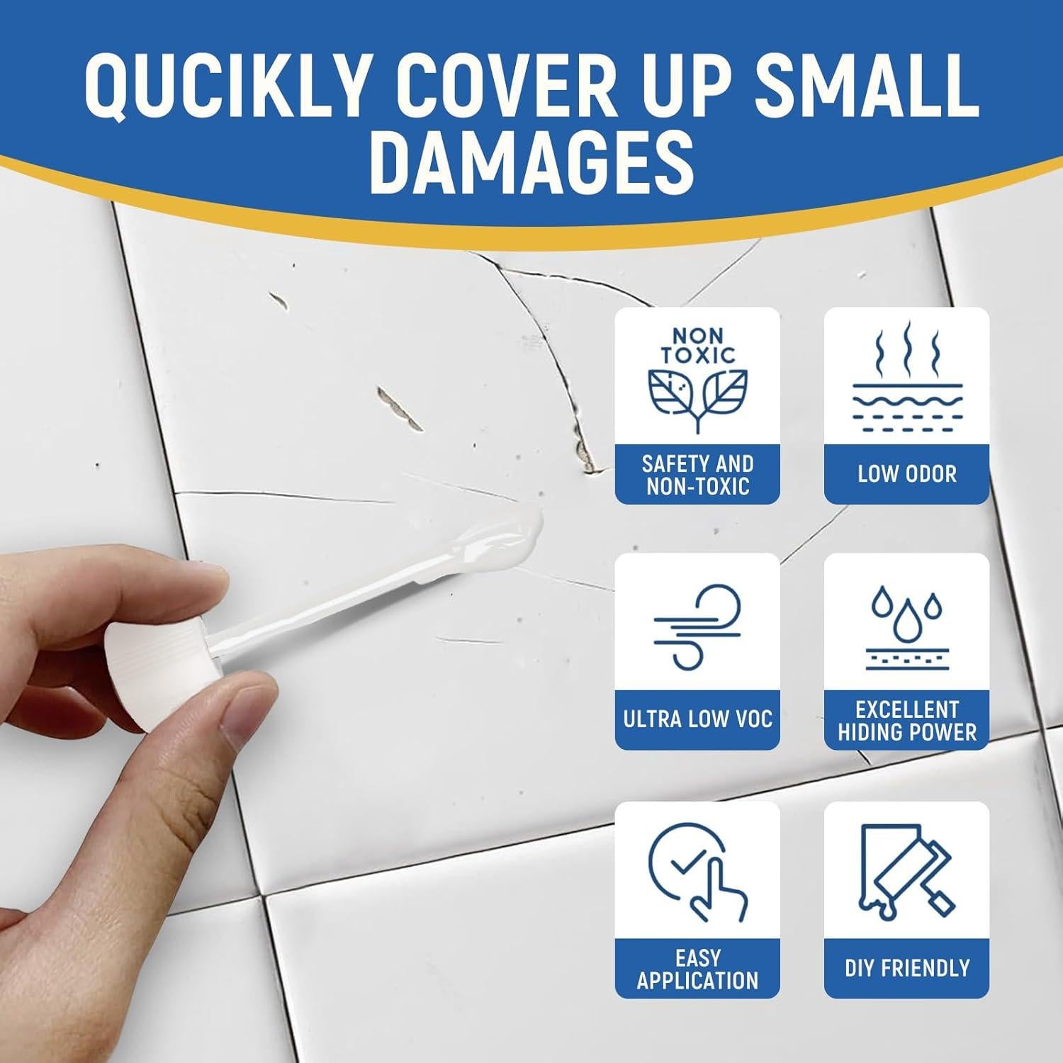 Kit de pintura blanca SENVEN para retoques de baño 3x45ml