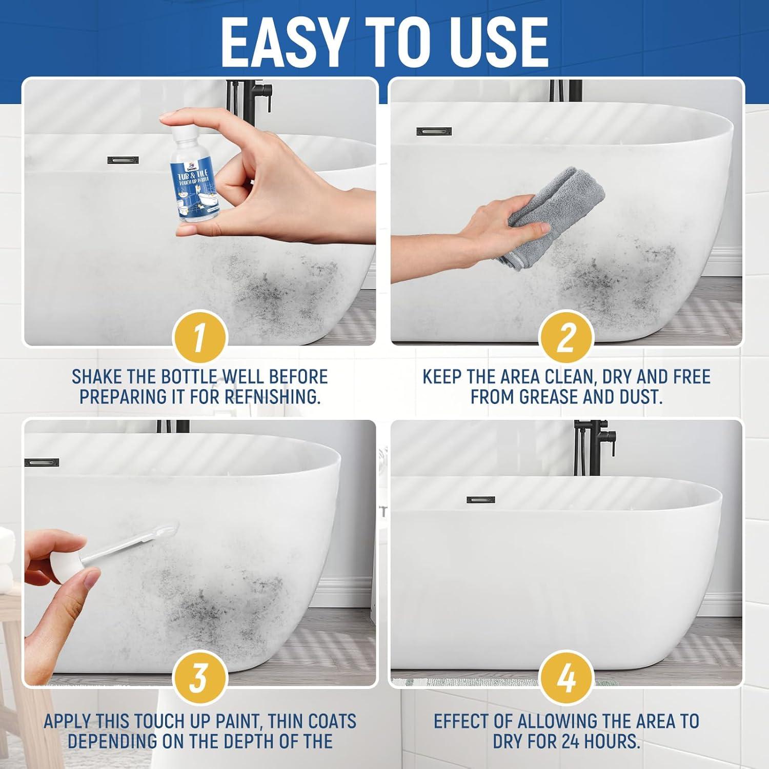 Kit de pintura blanca SENVEN para retoques de baño 3x45ml