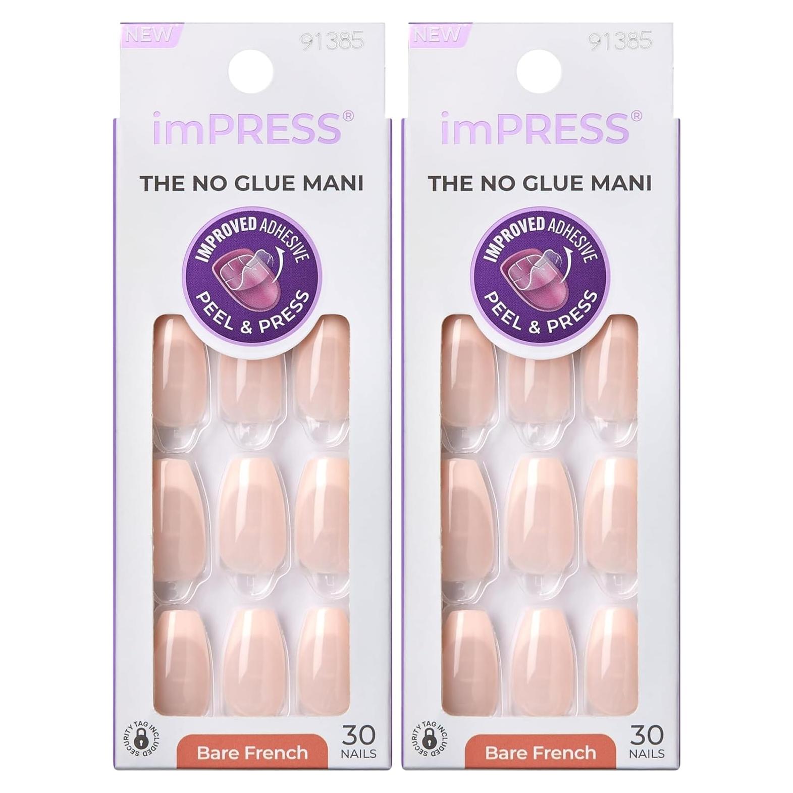 Uñas Postizas KISS imPRESS Francesas Neutro Claro 30 Uñas