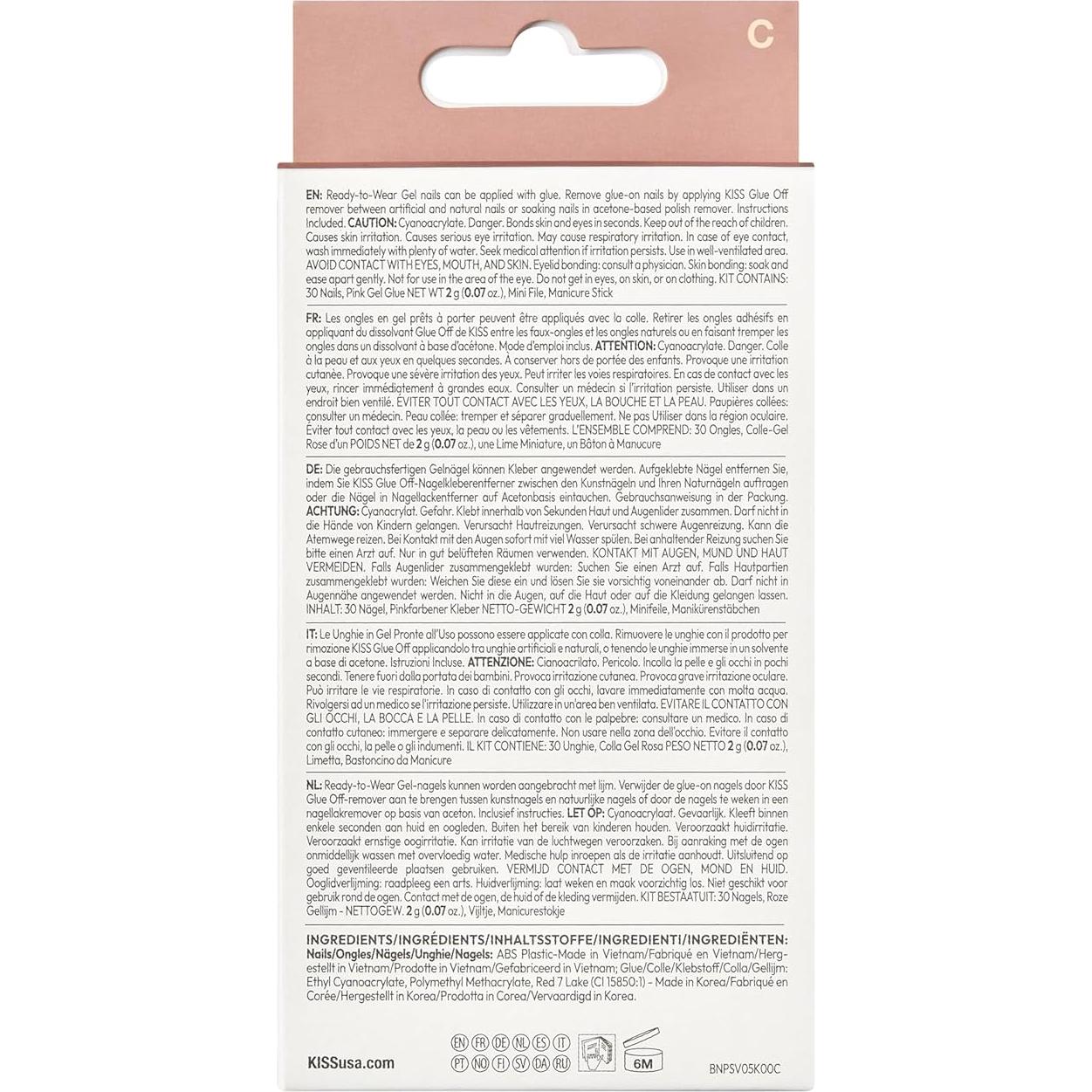 Uñas Postizas KISS imPRESS Francesas Neutro Claro 30 Uñas