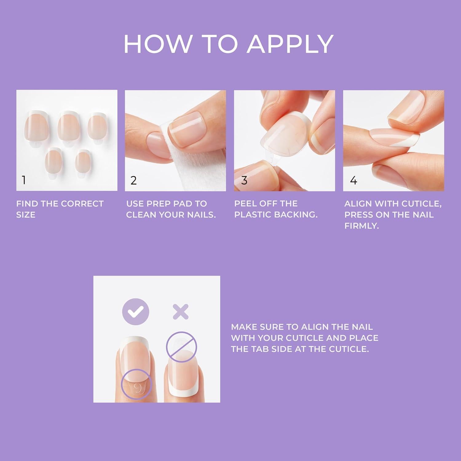 Uñas Postizas KISS imPRESS Francesas Neutro Claro 30 Uñas