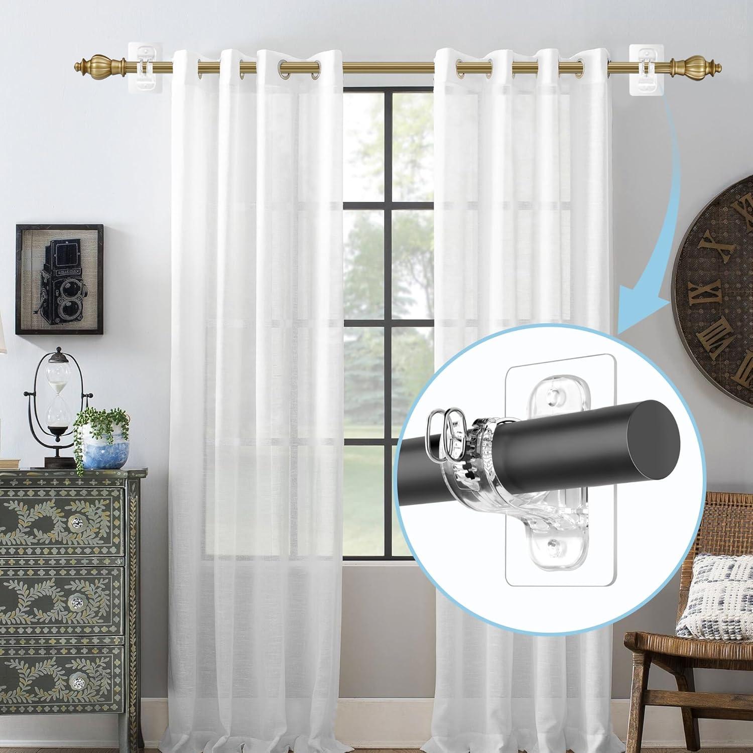 Paquete de 8 Soportes Adhesivos para Varilla de Cortina Antimbee