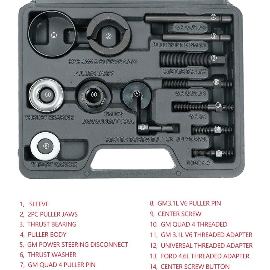 Juego de herramientas DKwoeshg para poleas de dirección y alternador