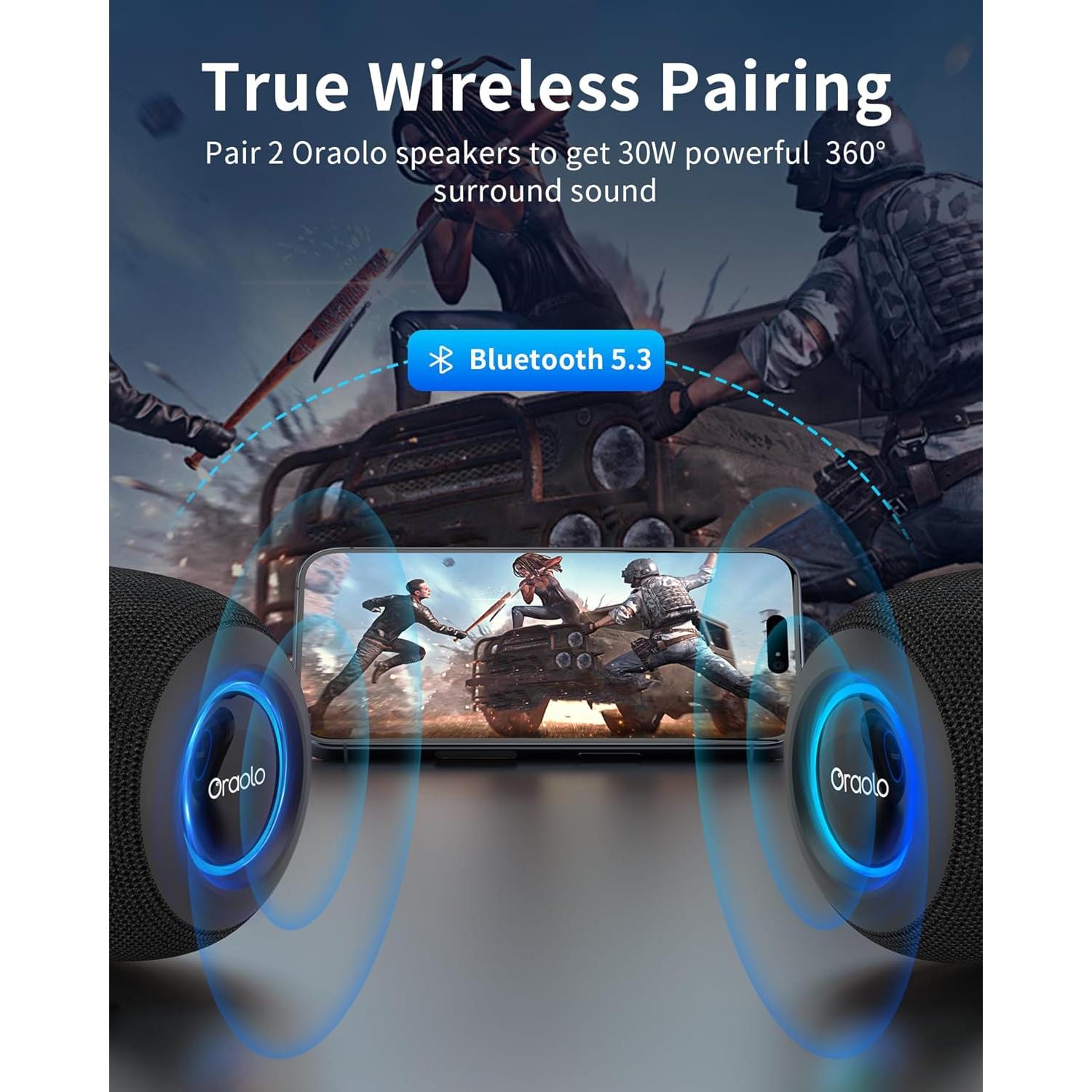 Altavoz Bluetooth Oraolo BS01 Portátil Impermeable 15W 30H