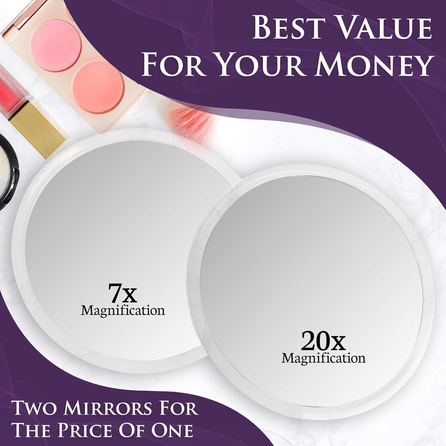 Juego de Espejos Aumentadores 20X y 7X Mirrorvana - Vidrio