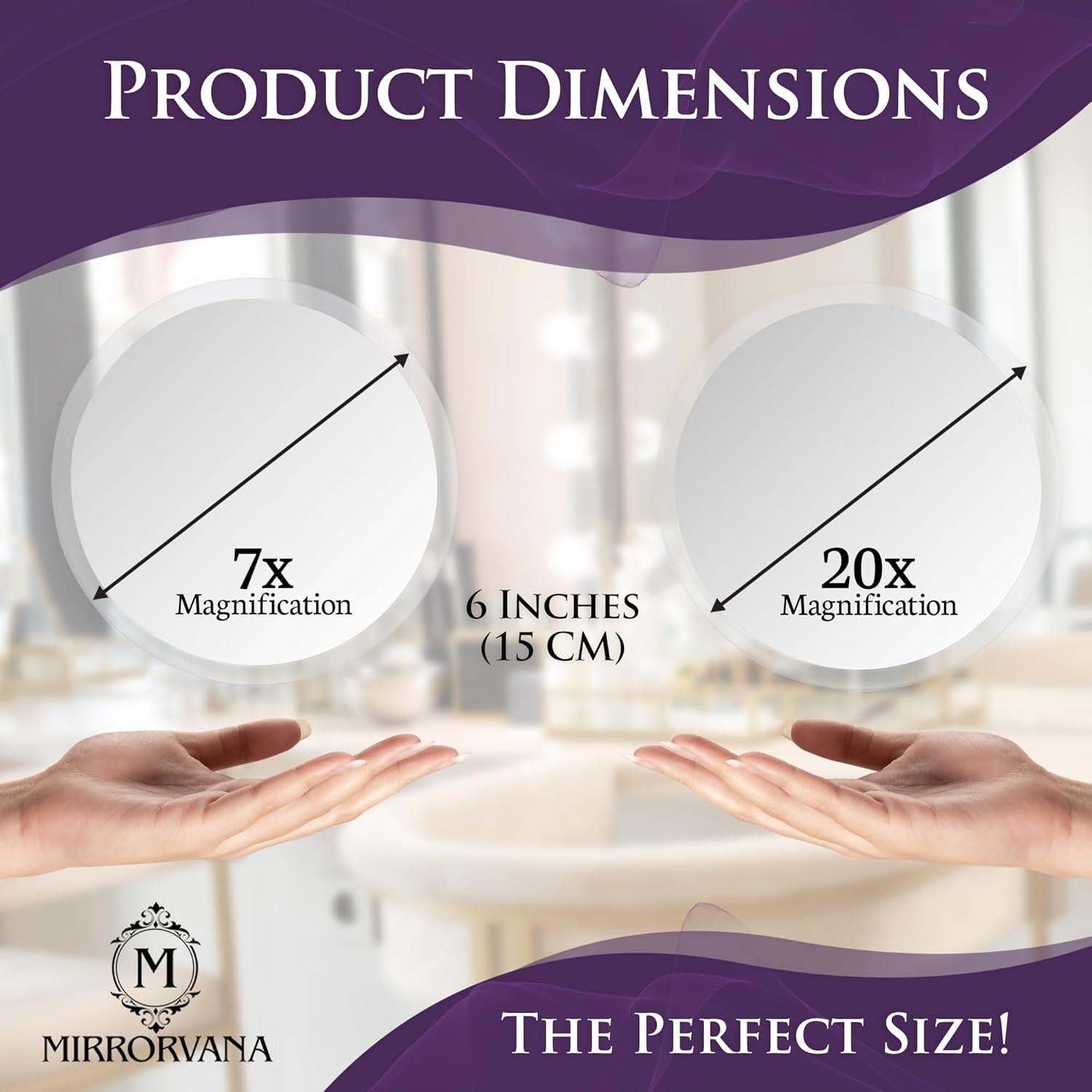 Juego de Espejos Aumentadores 20X y 7X Mirrorvana - Vidrio