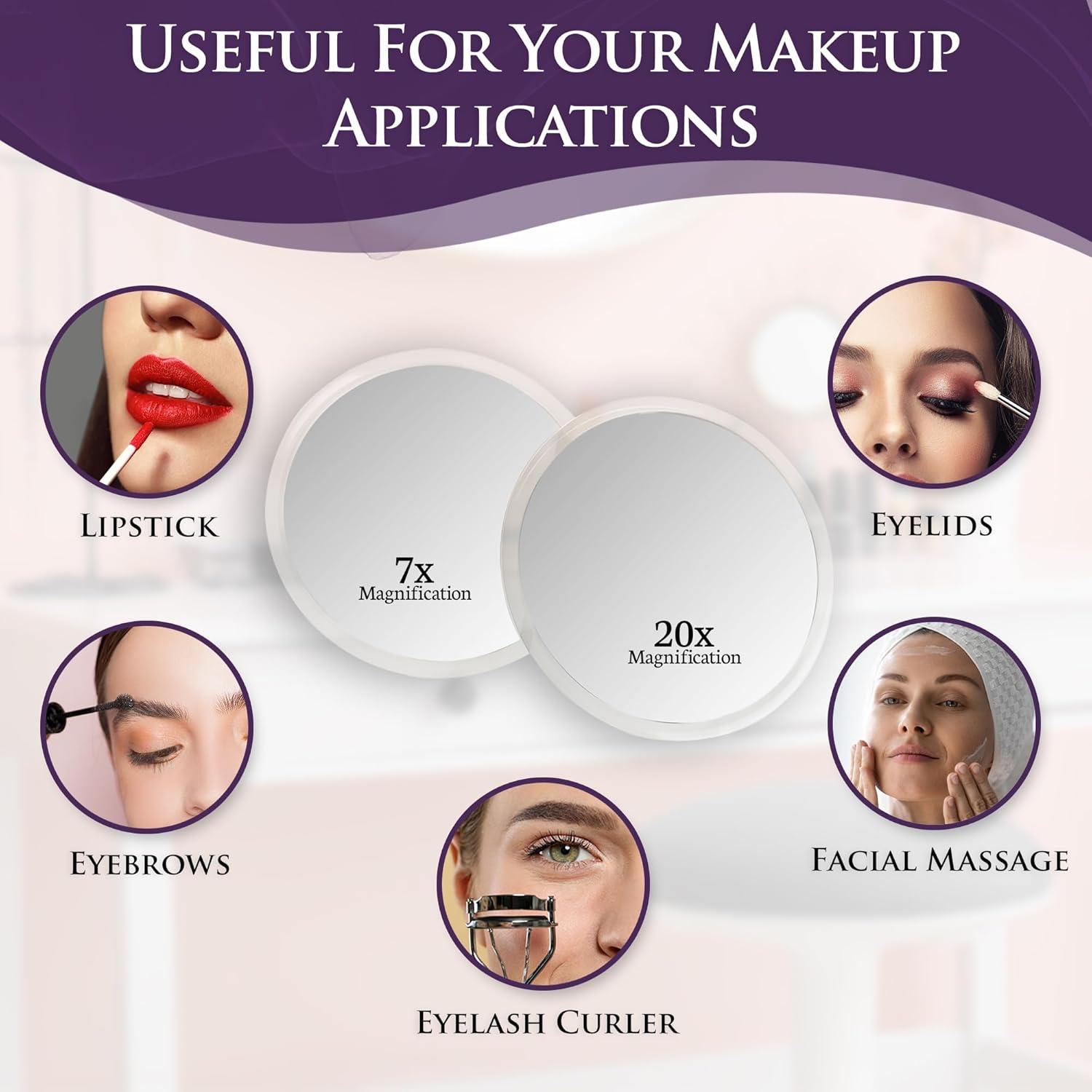 Juego de Espejos Aumentadores 20X y 7X Mirrorvana - Vidrio