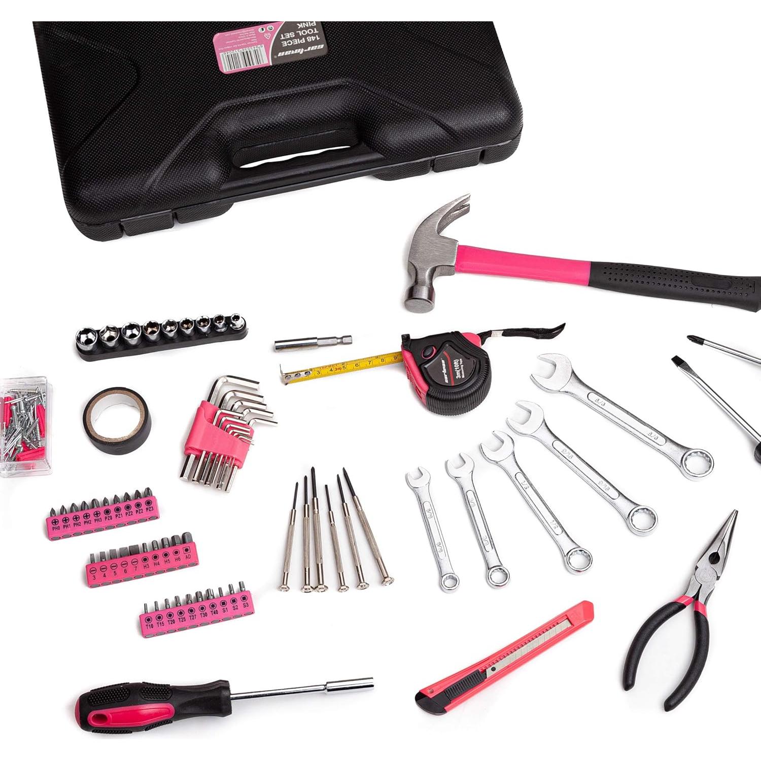 Juego de Herramientas Cartman 148 Piezas con Caja Rosa