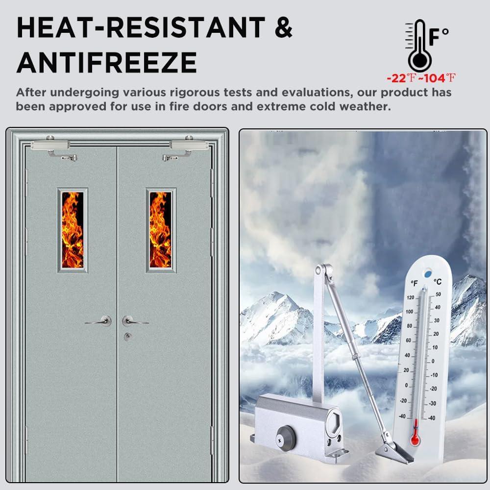 Cierre de puerta automático Augenweide 0-45kg ajustable plata