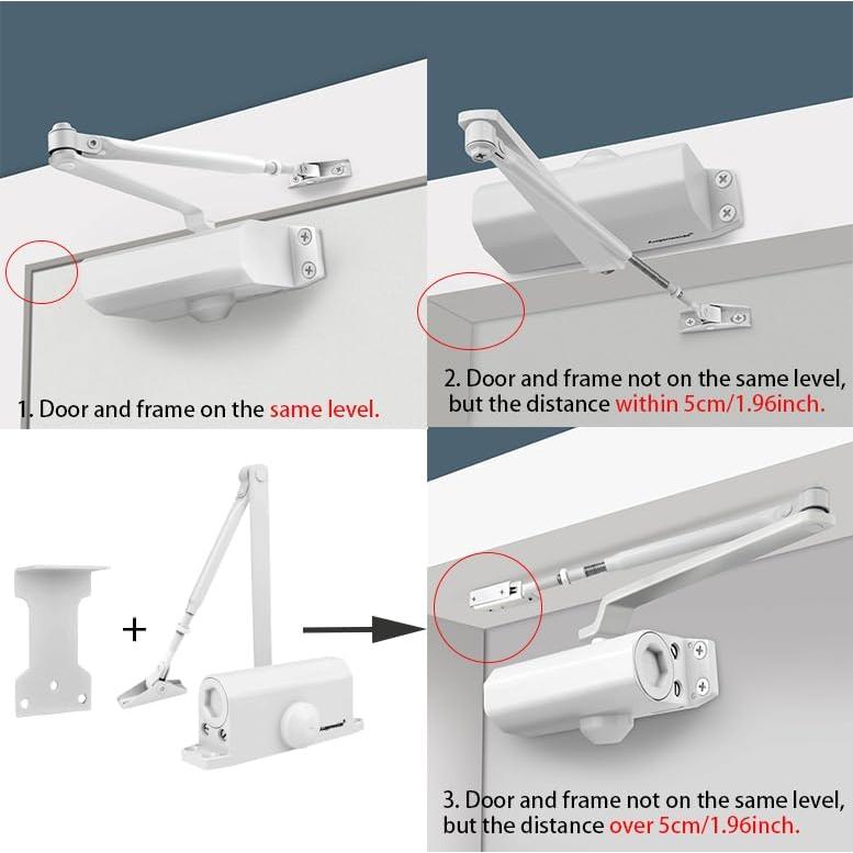 Cierre de puerta automático Augenweide 0-45kg ajustable plata
