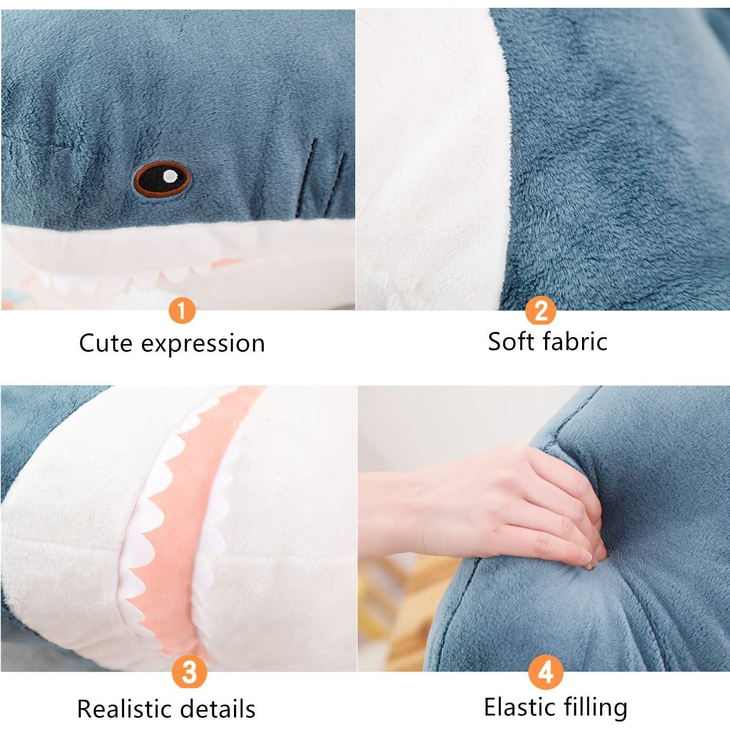 Tiburón de Peluche Grande XIAOHONG 76 cm Suave y Realista