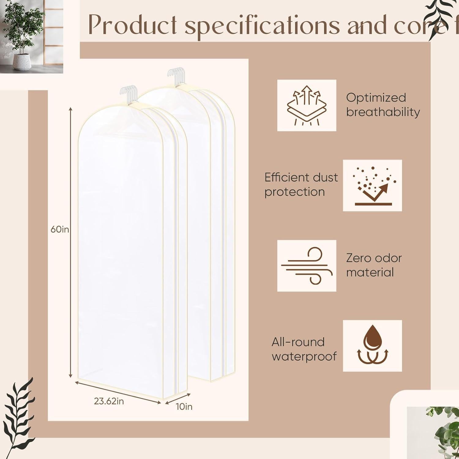 Bolsas de Ropa Transparentes Chunful 4-Pack 60" x 10"