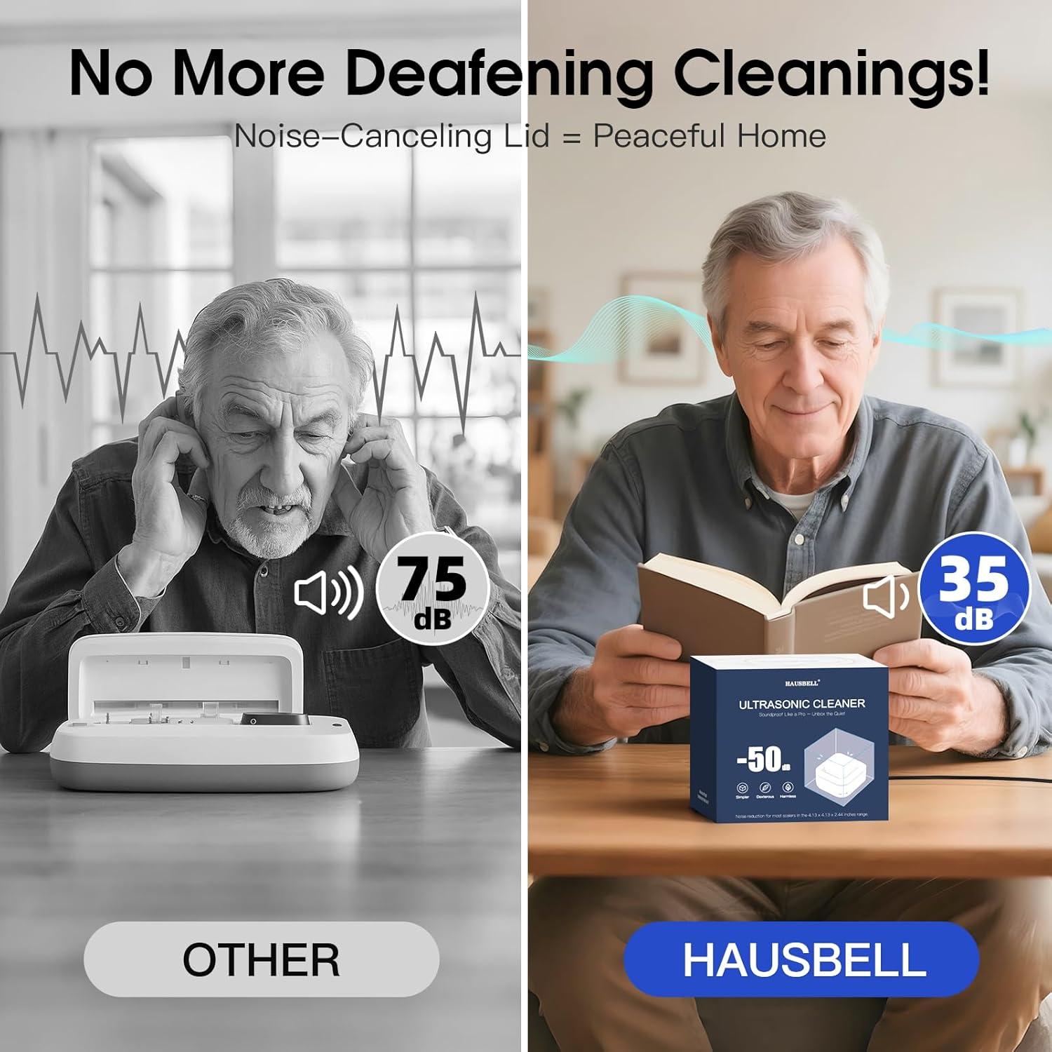 Limpiador Ultrasónico HAUSBELL Negro para Dientes y Retenedores