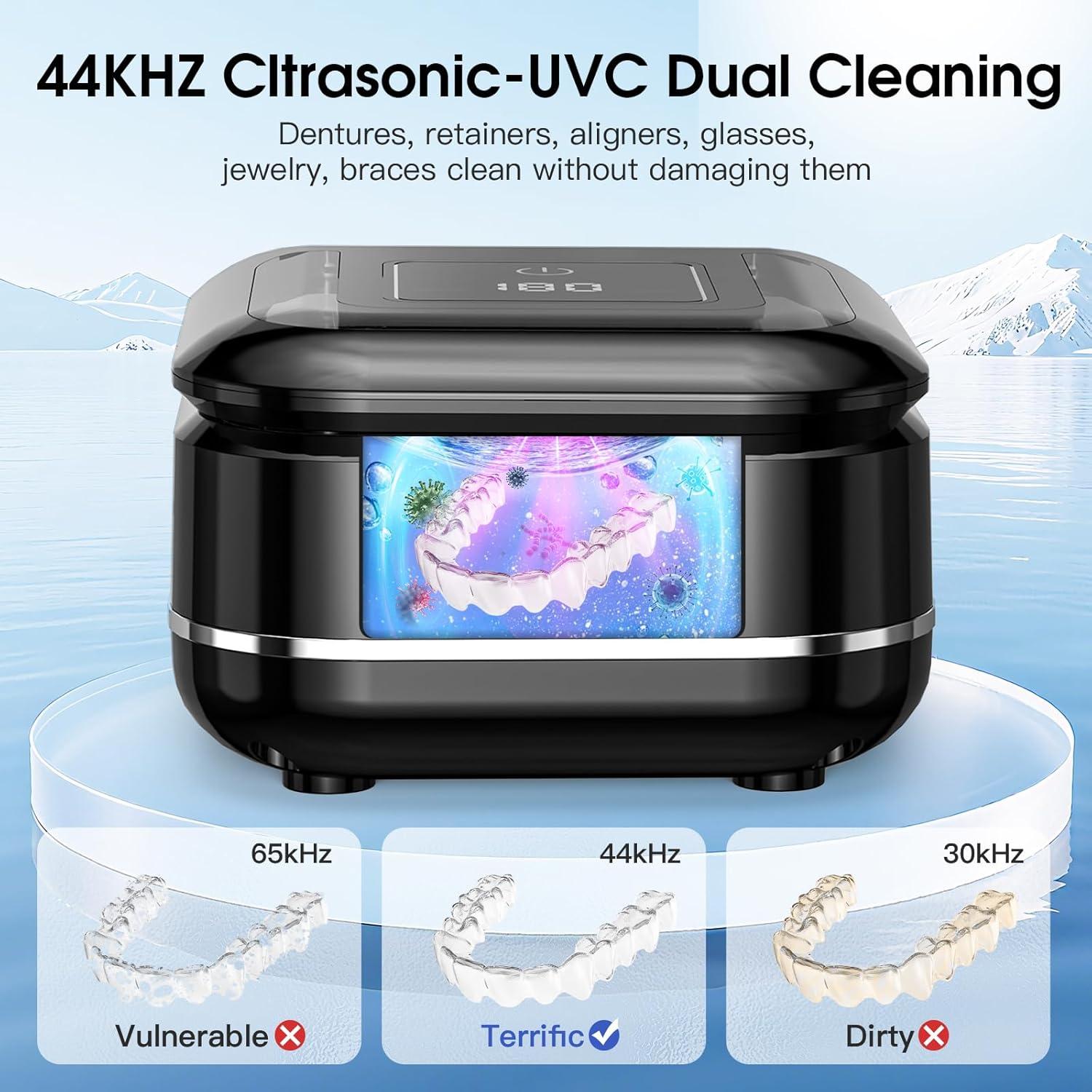 Limpiador Ultrasónico HAUSBELL Negro para Dientes y Retenedores