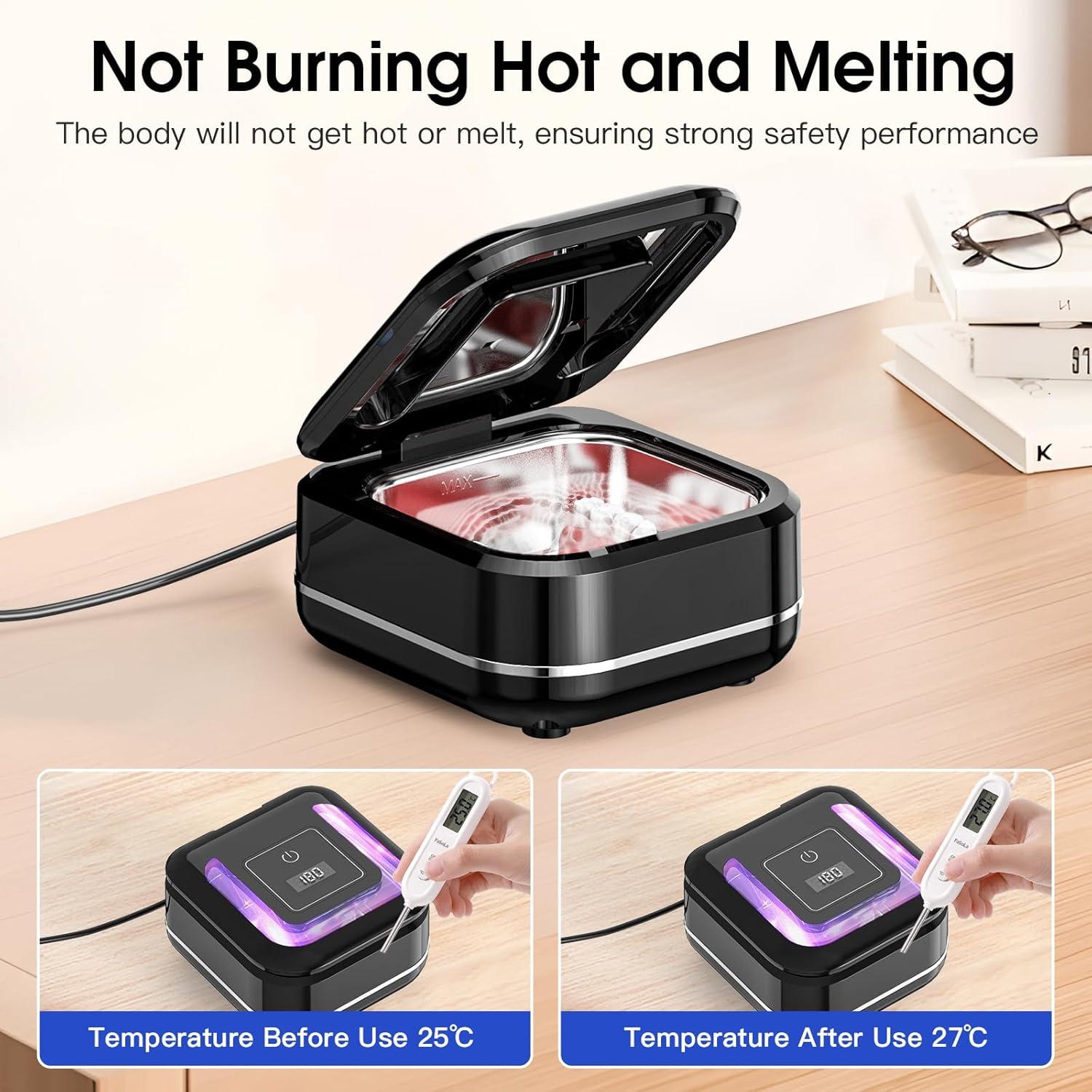 Limpiador Ultrasónico HAUSBELL Negro para Dientes y Retenedores