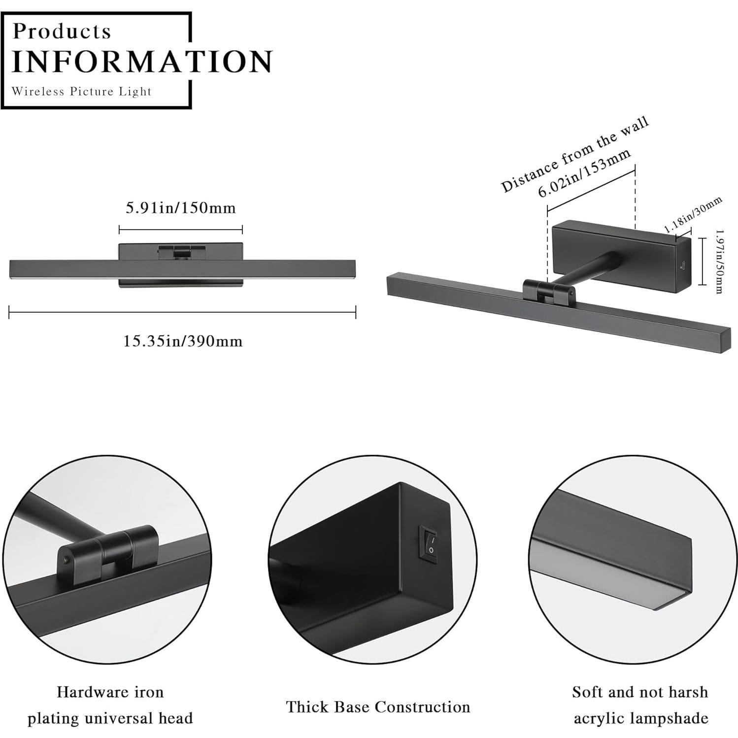 Luz de Imagen Inalámbrica Joosenhouse 39.05 cm Recargable